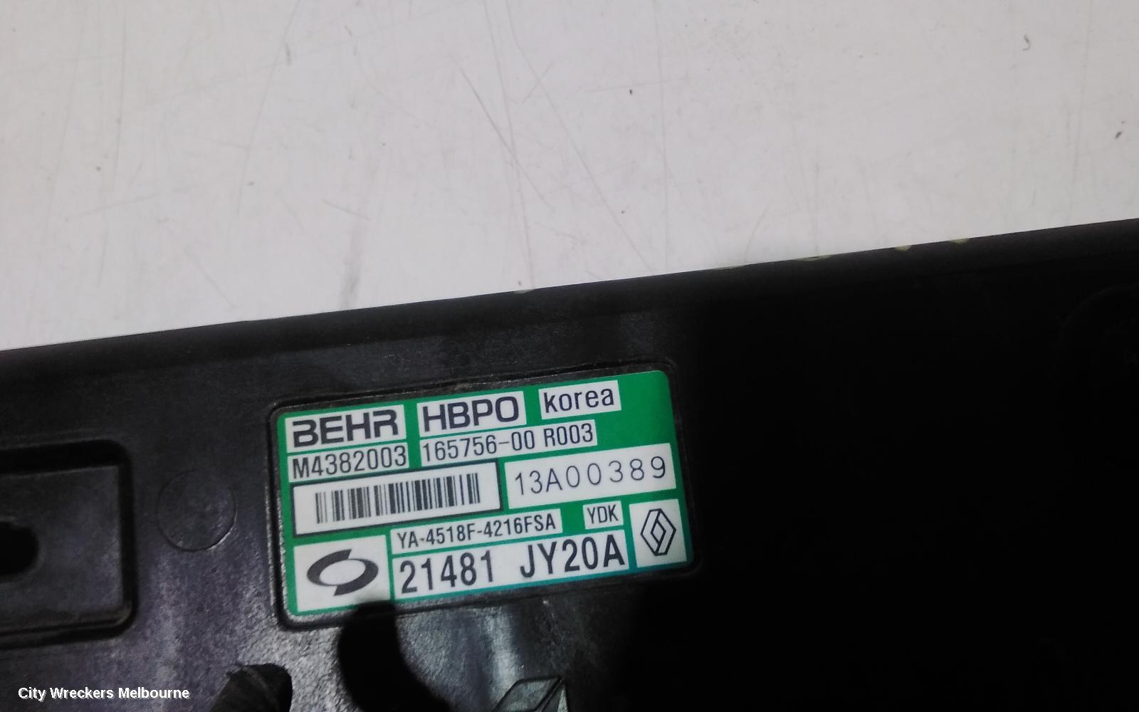 RENAULT KALEOS FAN, DUAL FAN ASSY, PETROL, H45, 09/2008 - 04/2016