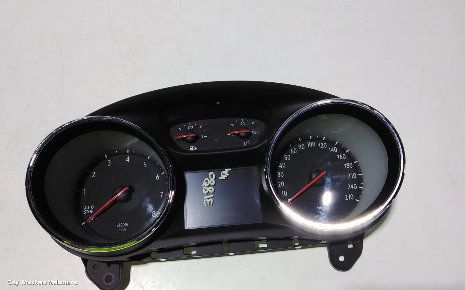 HOLDEN ASTRA INSTRUMENT CLUSTER, PETROL, AUTO T/M, BK, HATCH/WAGON, 09/2016 ONWARDS