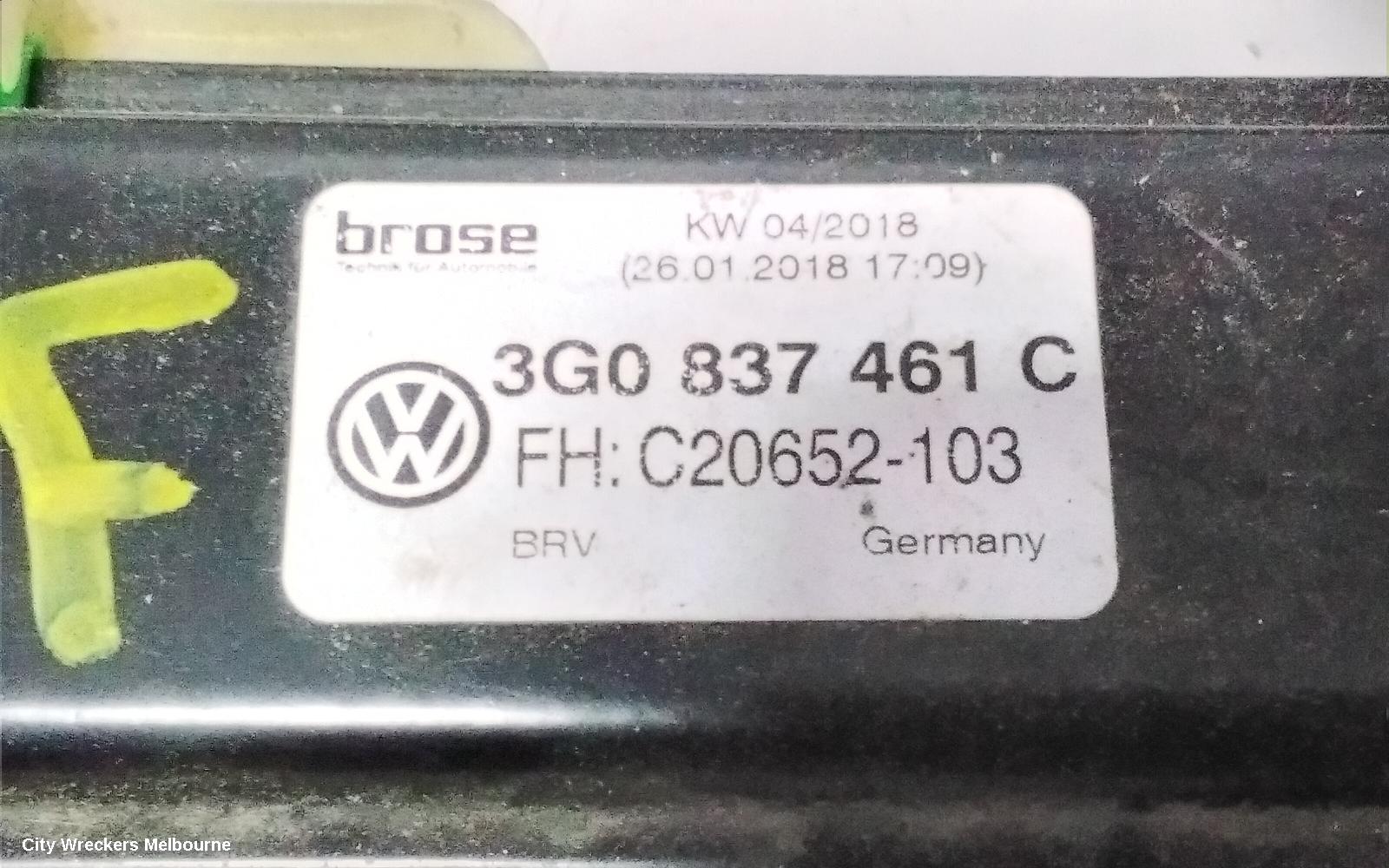 VOLKSWAGEN PASSAT LEFT FRONT WINDOW REG/MOTOR, DOOR REG ASSY (REG AND MOTOR), B8/MK7, 06/2015 ONWARDS