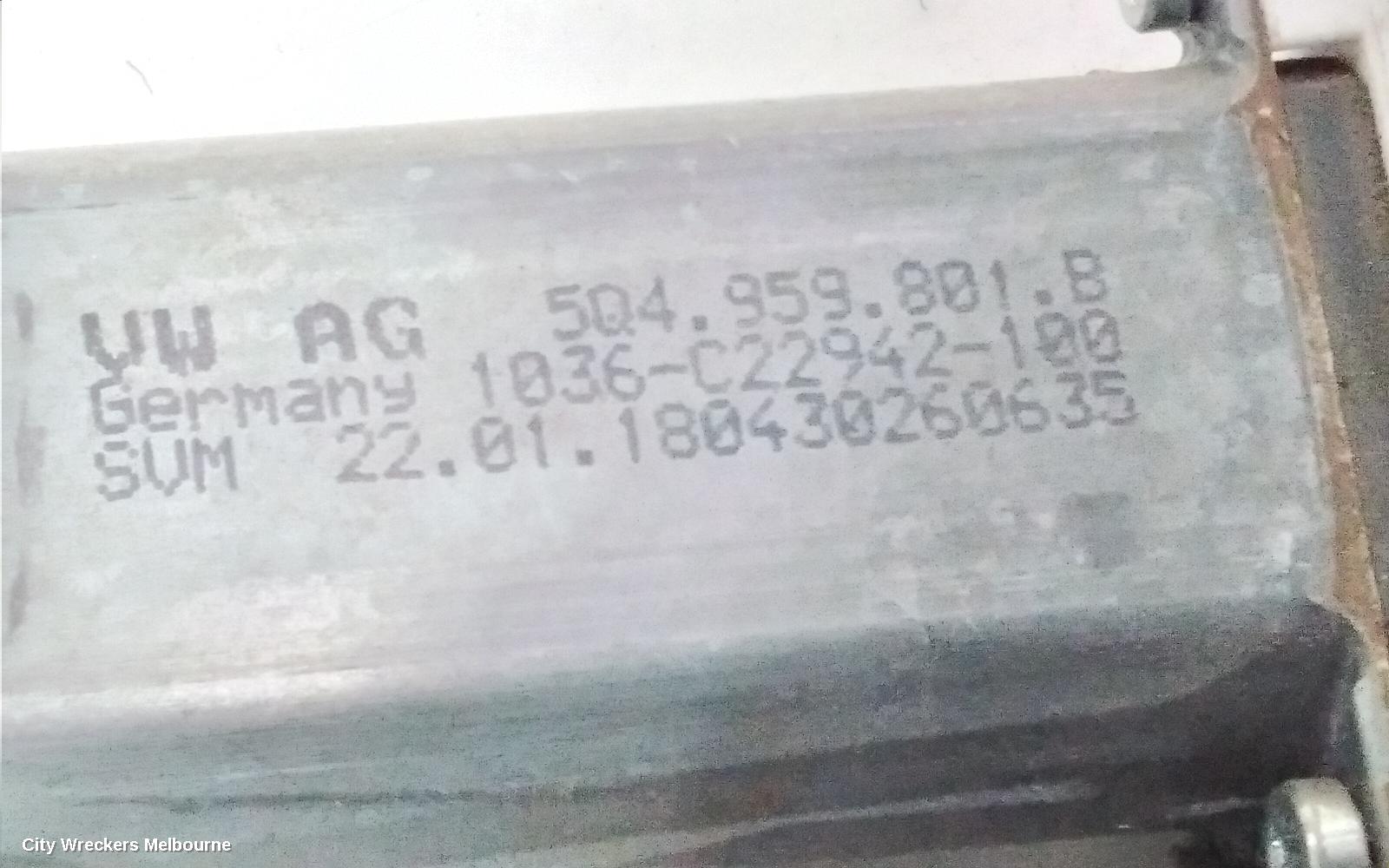 VOLKSWAGEN PASSAT LEFT FRONT WINDOW REG/MOTOR, DOOR REG ASSY (REG AND MOTOR), B8/MK7, 06/2015 ONWARDS