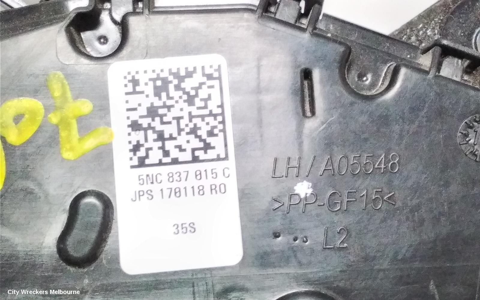 VOLKSWAGEN PASSAT DOOR/BOOT/GATE LOCK, LEFT FRONT DOOR LOCK, B8/MK7, 06/2015 ONWARDS