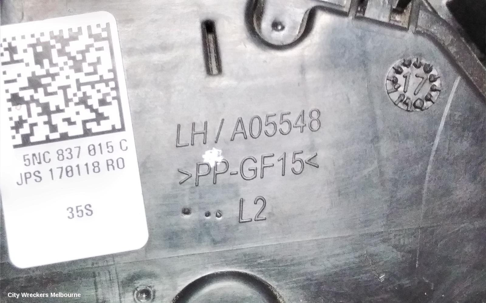 VOLKSWAGEN PASSAT DOOR/BOOT/GATE LOCK, LEFT FRONT DOOR LOCK, B8/MK7, 06/2015 ONWARDS