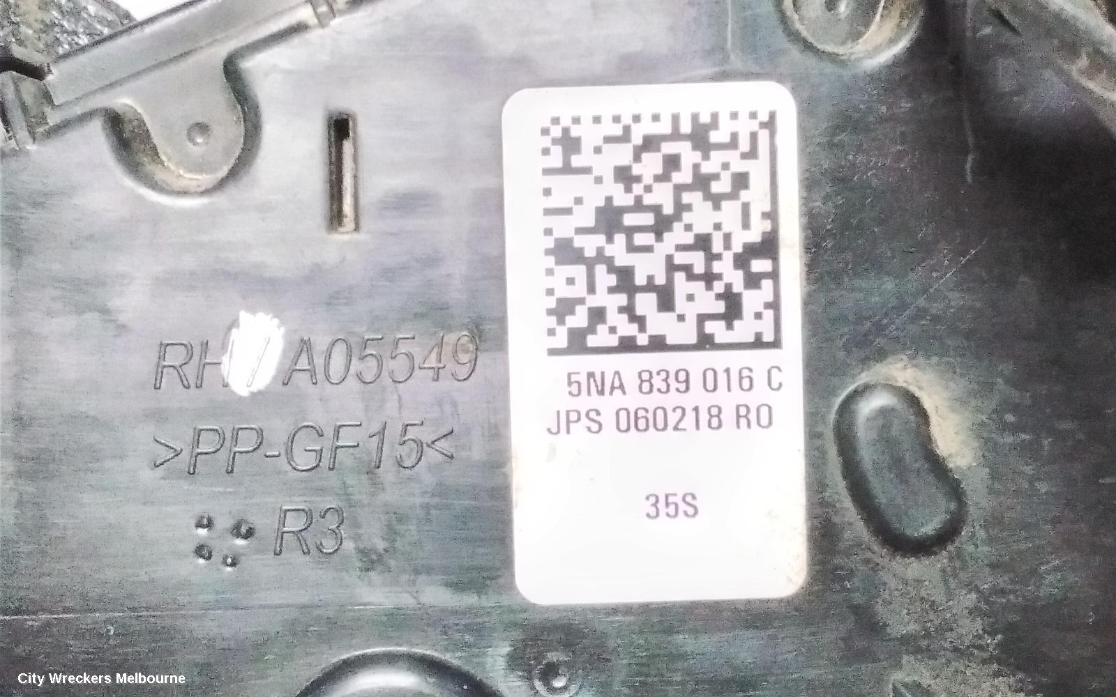 VOLKSWAGEN PASSAT DOOR/BOOT/GATE LOCK, RIGHT REAR DOOR LOCK, B8/MK7, 06/2015 ONWARDS