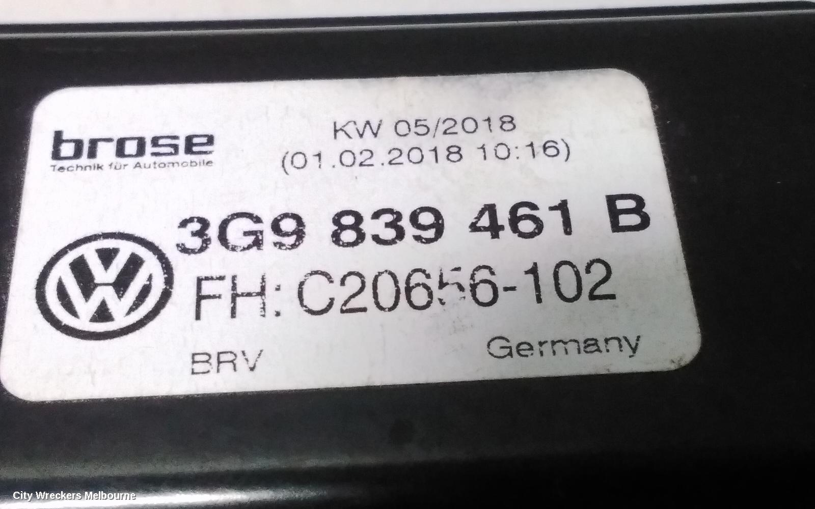 VOLKSWAGEN PASSAT LEFT REAR WND REG/MOTOR, DOOR REG ASSY (REG AND MOTOR), B8/MK7, 06/2015 ONWARDS