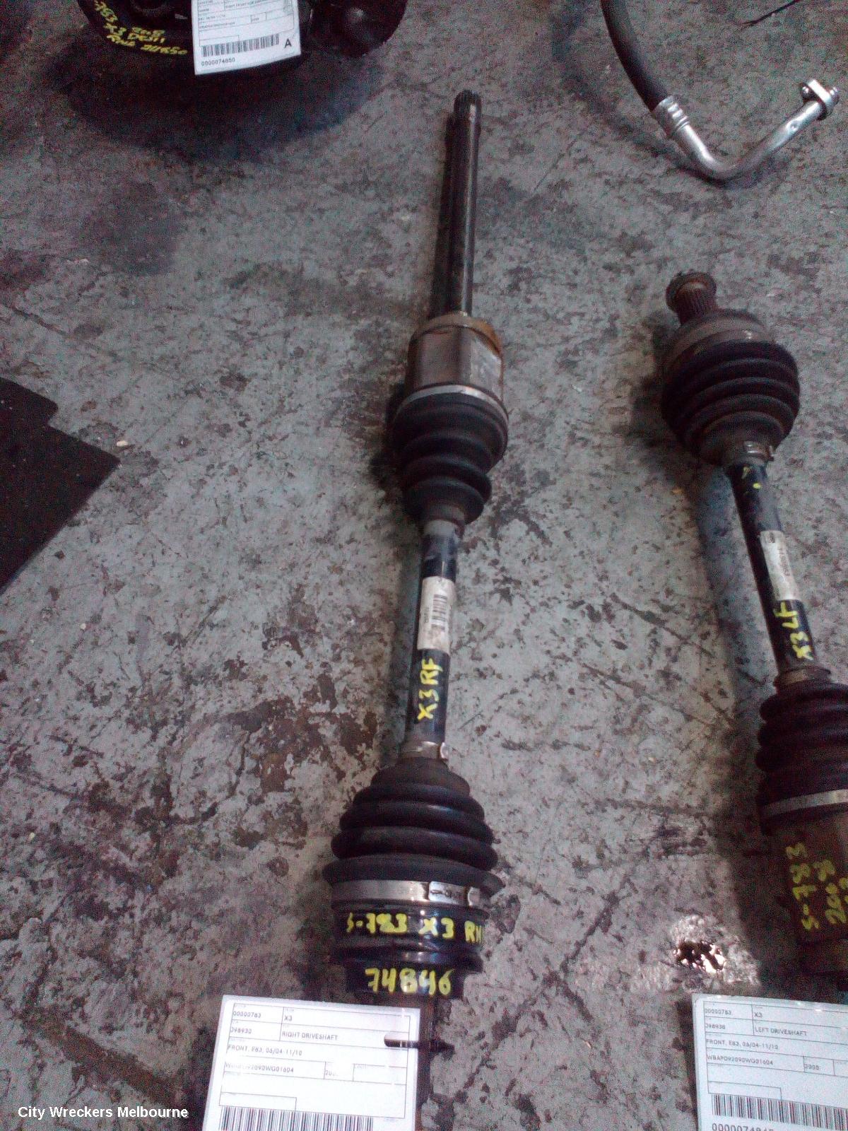 BMW X3 RIGHT DRIVESHAFT, FRONT, E83, 06/2004 - 11/2010
