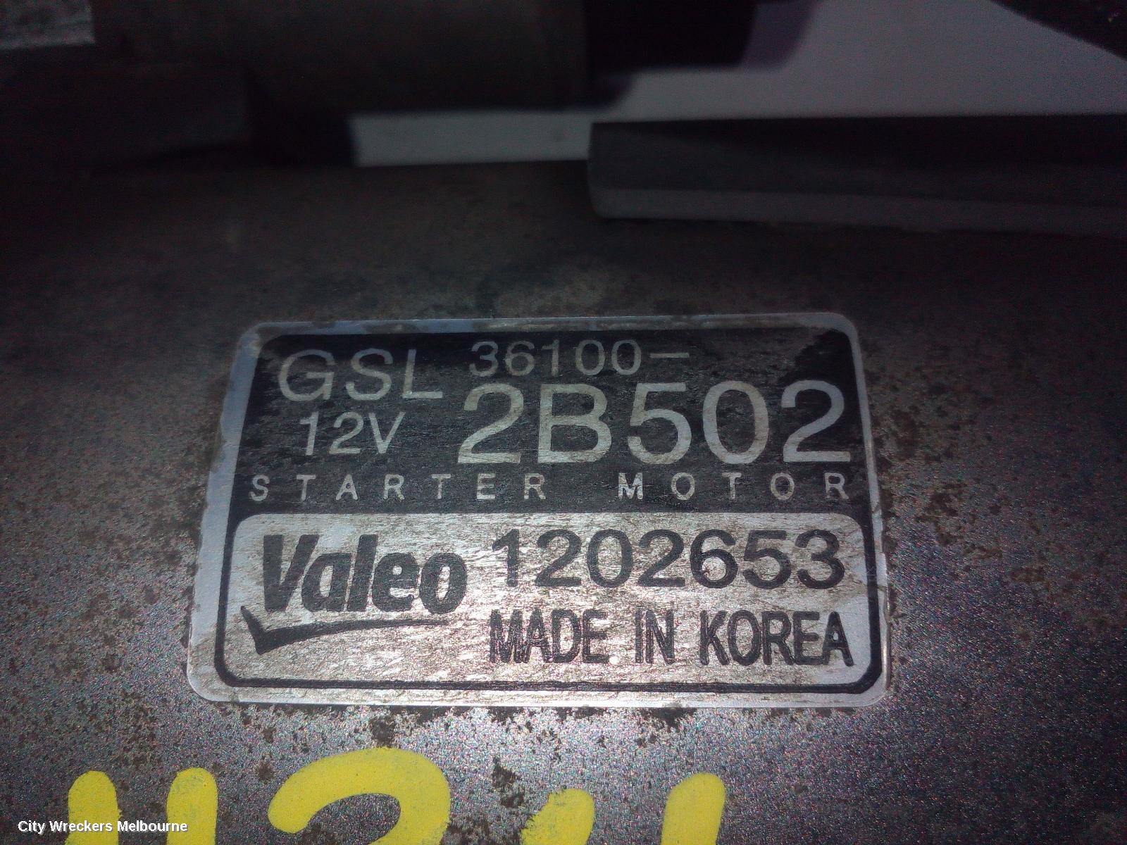 HYUNDAI VELOSTER STARTER, 1.6, G4FD, AUTO T/M, FS, 12/2011 - 02/2018