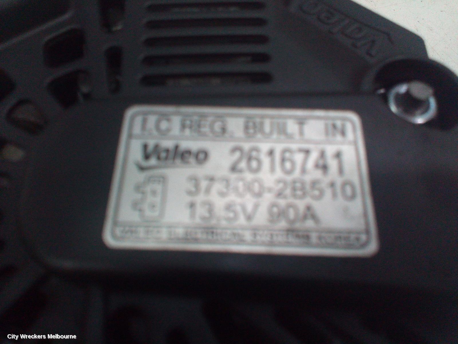 HYUNDAI VELOSTER ALTERNATOR, 1.6, G4FD, FS, 12/2011 - 02/2018