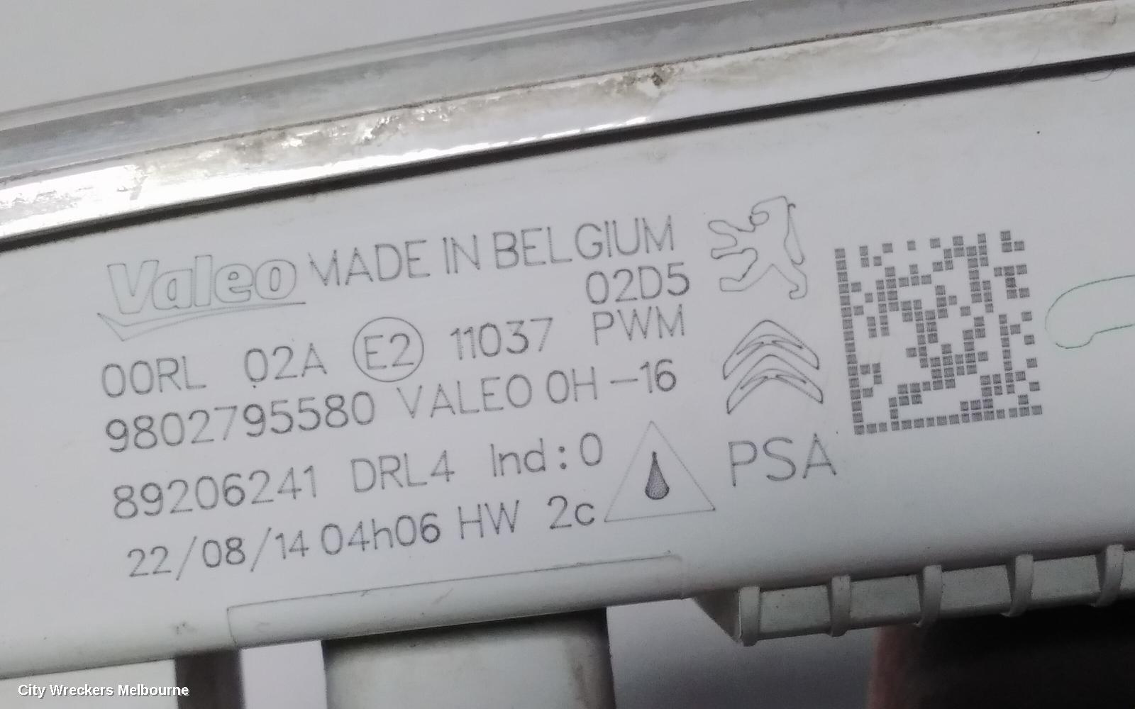 PEUGEOT 308 LEFT INDICATOR/FOG/SIDE, DAYTIME RUNNING LAMP, PALE SILVER TYPE, T9, ACCESS/ACTIVE, 10/2014 - 02/2015