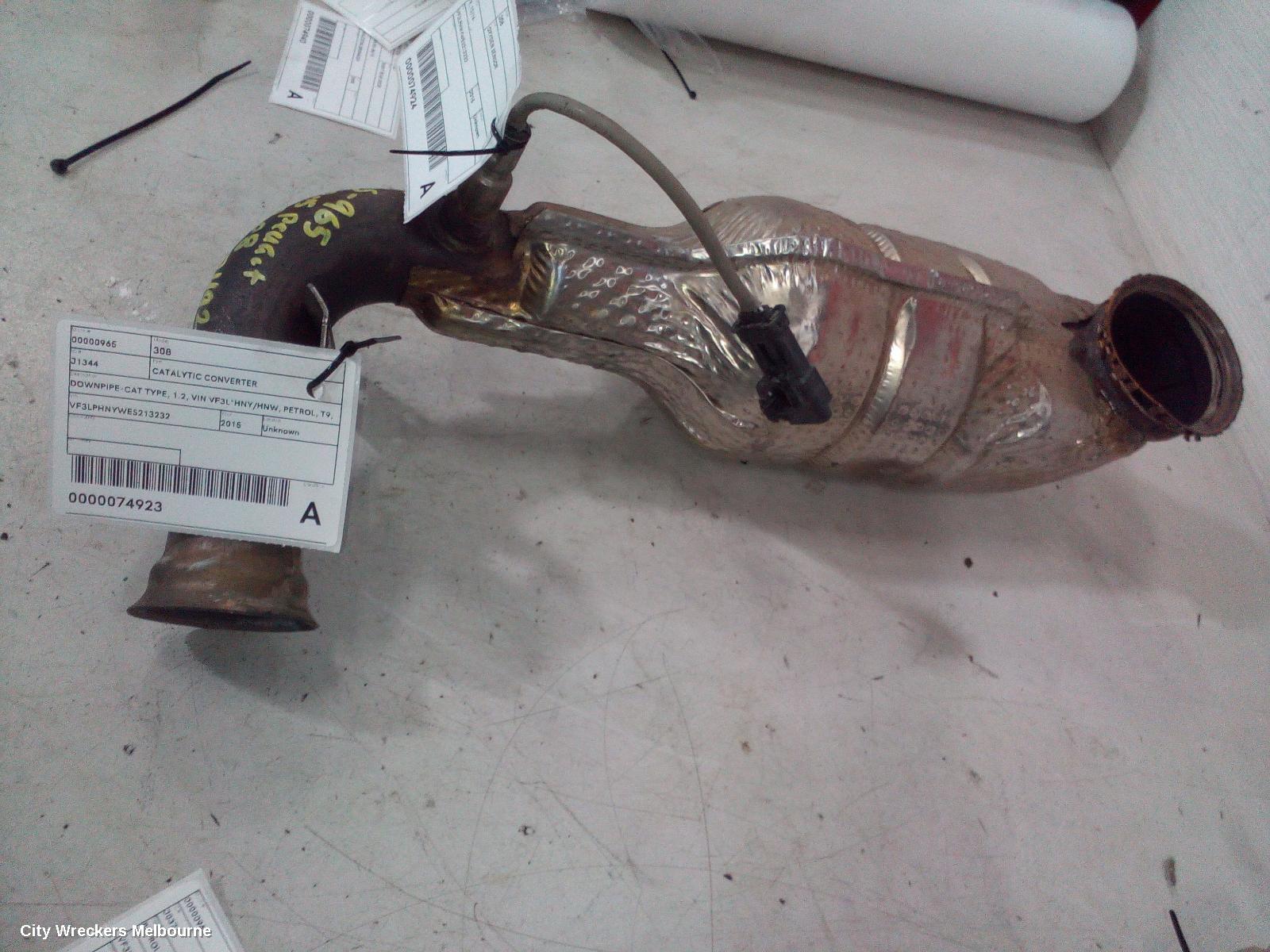PEUGEOT 308 CATALYTIC CONVERTER, DOWNPIPE-CAT TYPE, 1.2, VIN VF3L*HNY/HNW, PETROL, T9, 10/2014 ONWARDS