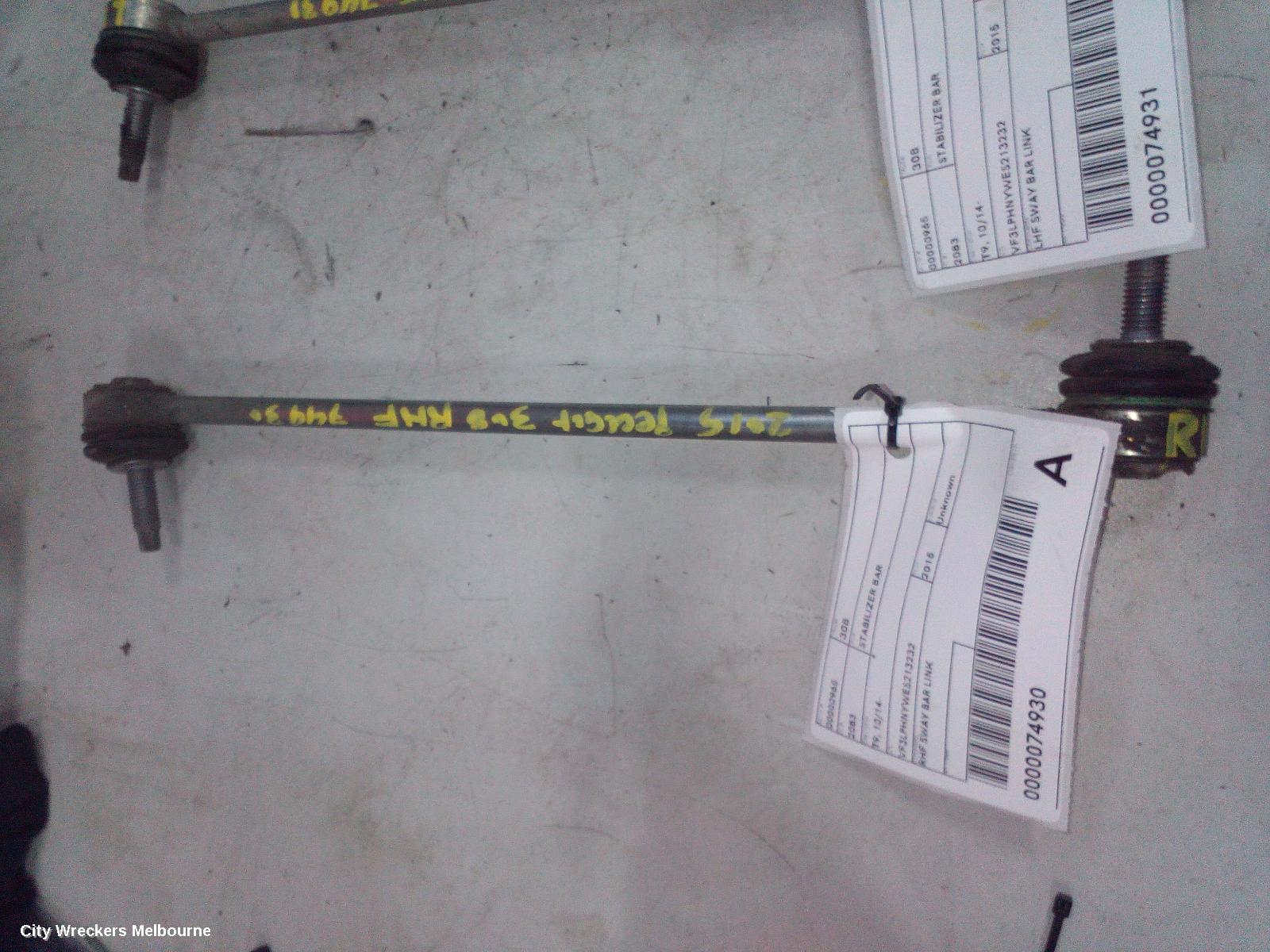 PEUGEOT 308 STABILISER BAR, T9, 10/2014 - 05/2021