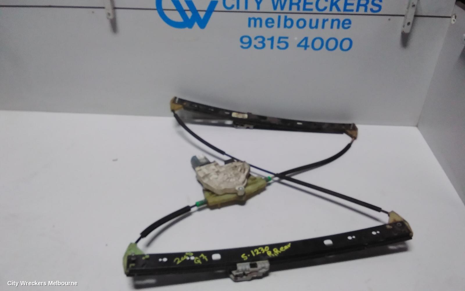 AUDI Q7 RIGHT REAR WND REG/MOTOR, 4L, 09/2006 - 08/2015