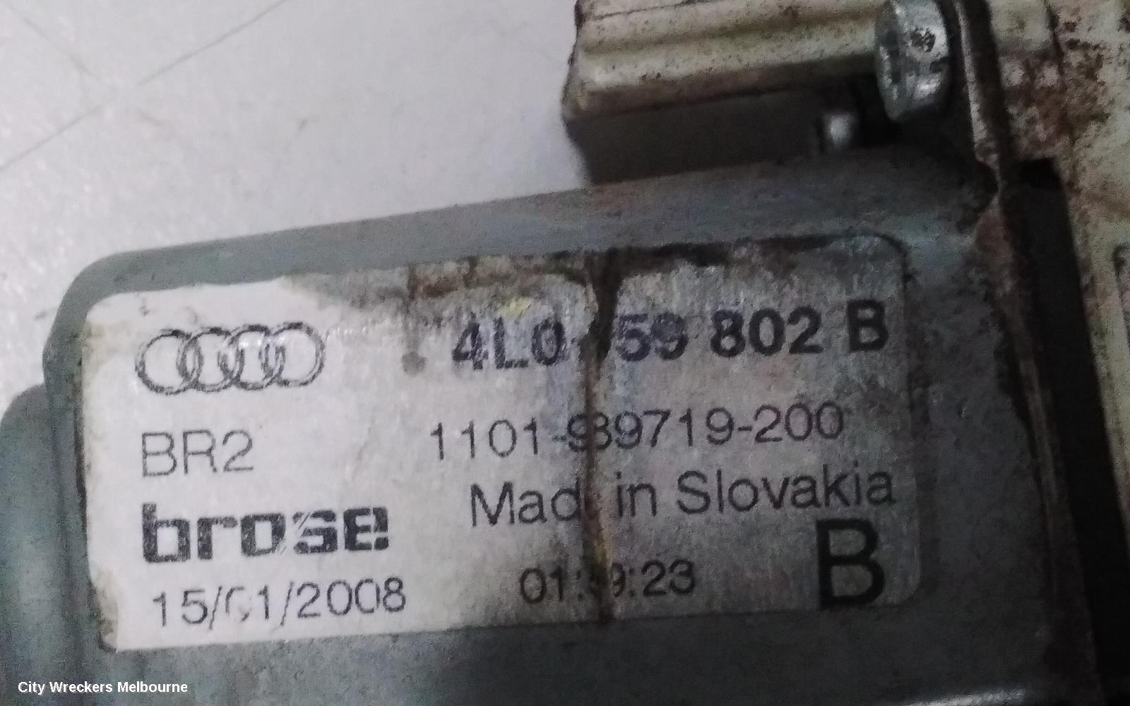 AUDI Q7 RIGHT REAR WND REG/MOTOR, 4L, 09/2006 - 08/2015