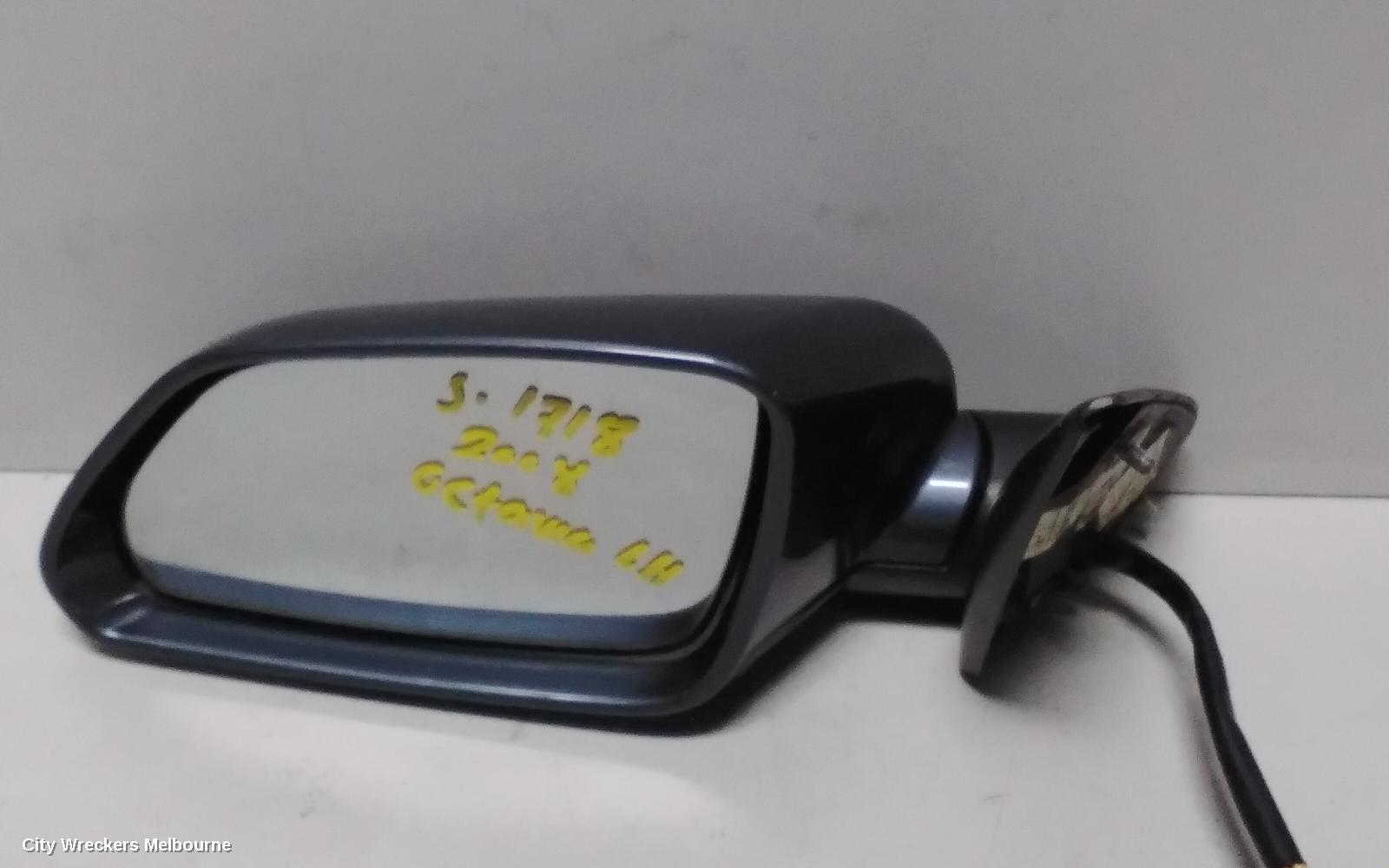 SKODA OCTAVIA LEFT DOOR MIRROR, 1Z, ELEGANCE/SCOUT, MANUAL FOLD, W/ SURROUND LIGHT TYPE (6XN), 01/2004 - 01/2009
