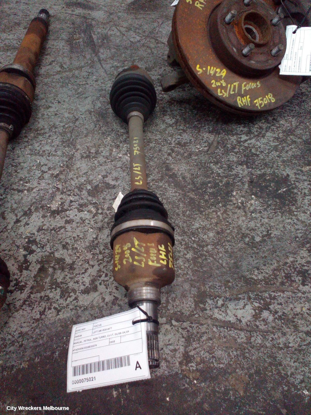 FORD FOCUS LEFT DRIVESHAFT, MANUAL, PETROL, NON TURBO, LS-LT, 06/2005 - 04/2009