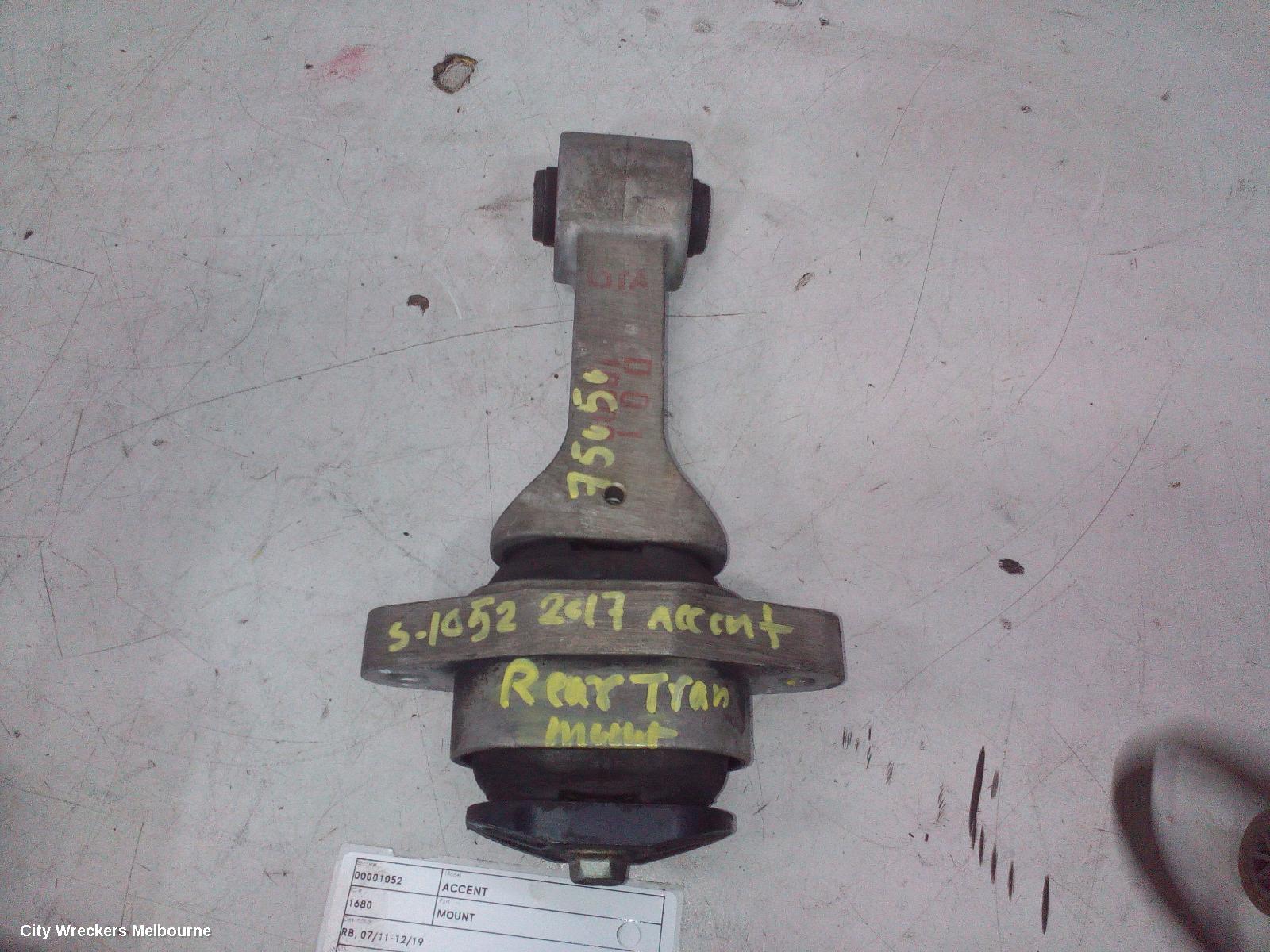 HYUNDAI ACCENT MOUNT, RB, 05/2011 - 12/2019
