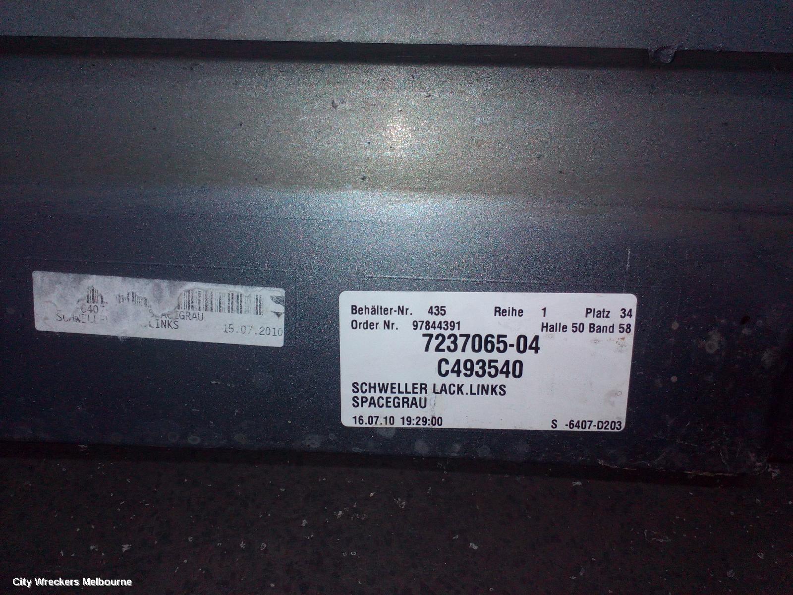 BMW 5 SERIES SIDE STEP/SKIRT, F10/F11, LH SIDE, SEDAN/WAGON, 05/2010 - 01/2017