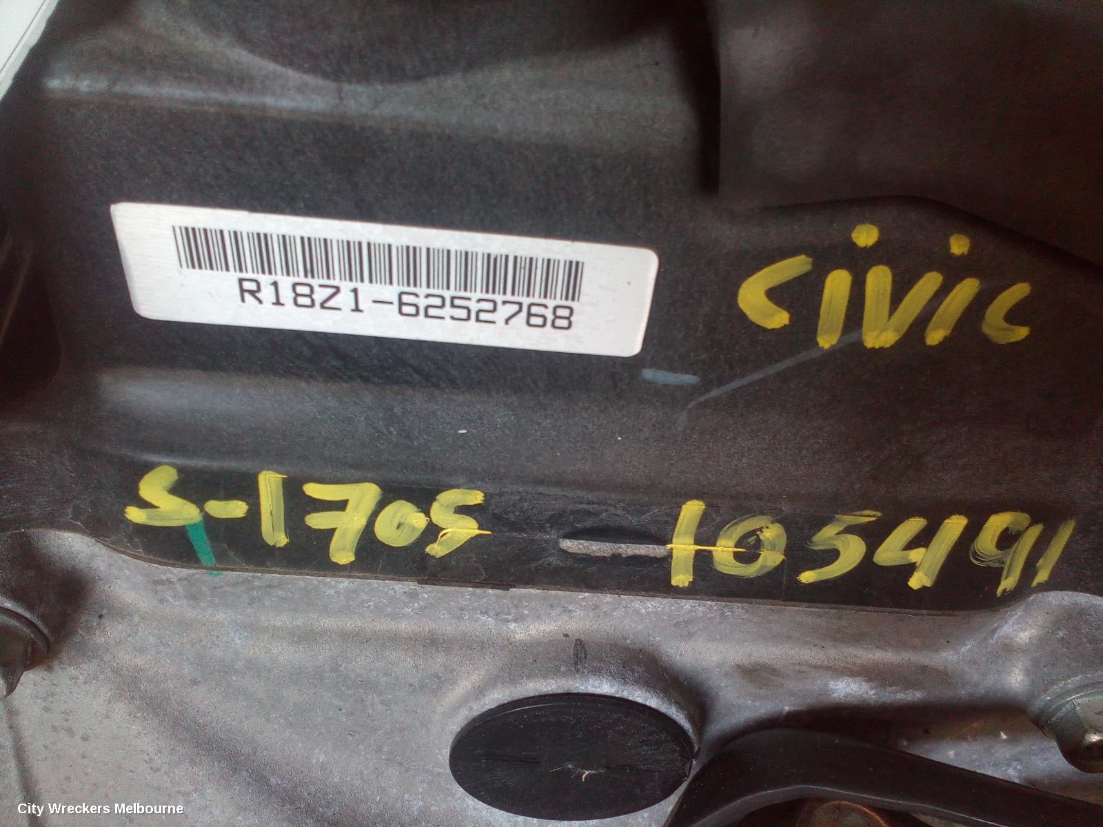 HONDA CIVIC ENGINE, PETROL, 1.8, 10TH GEN, 05/2016 ONWARDS
