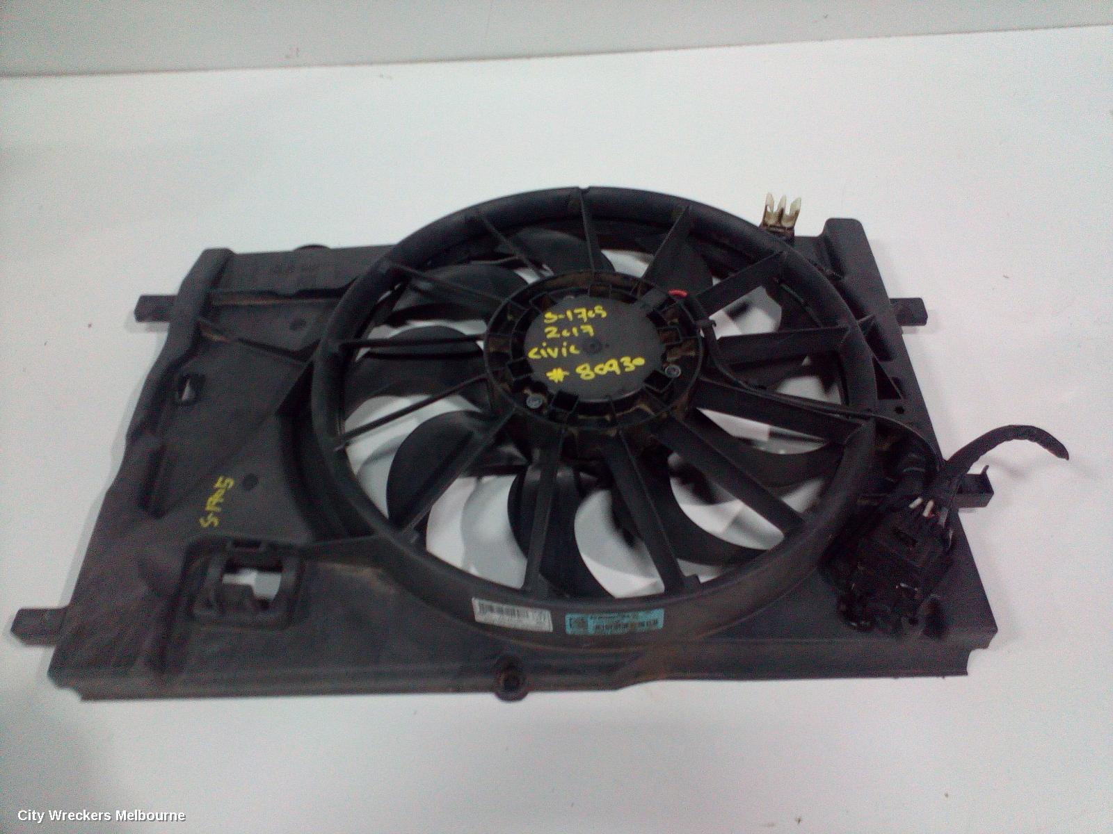 HONDA CIVIC FAN, RADIATOR FAN, 1.8, PETROL, 10TH GEN, 05/2016 ONWARDS