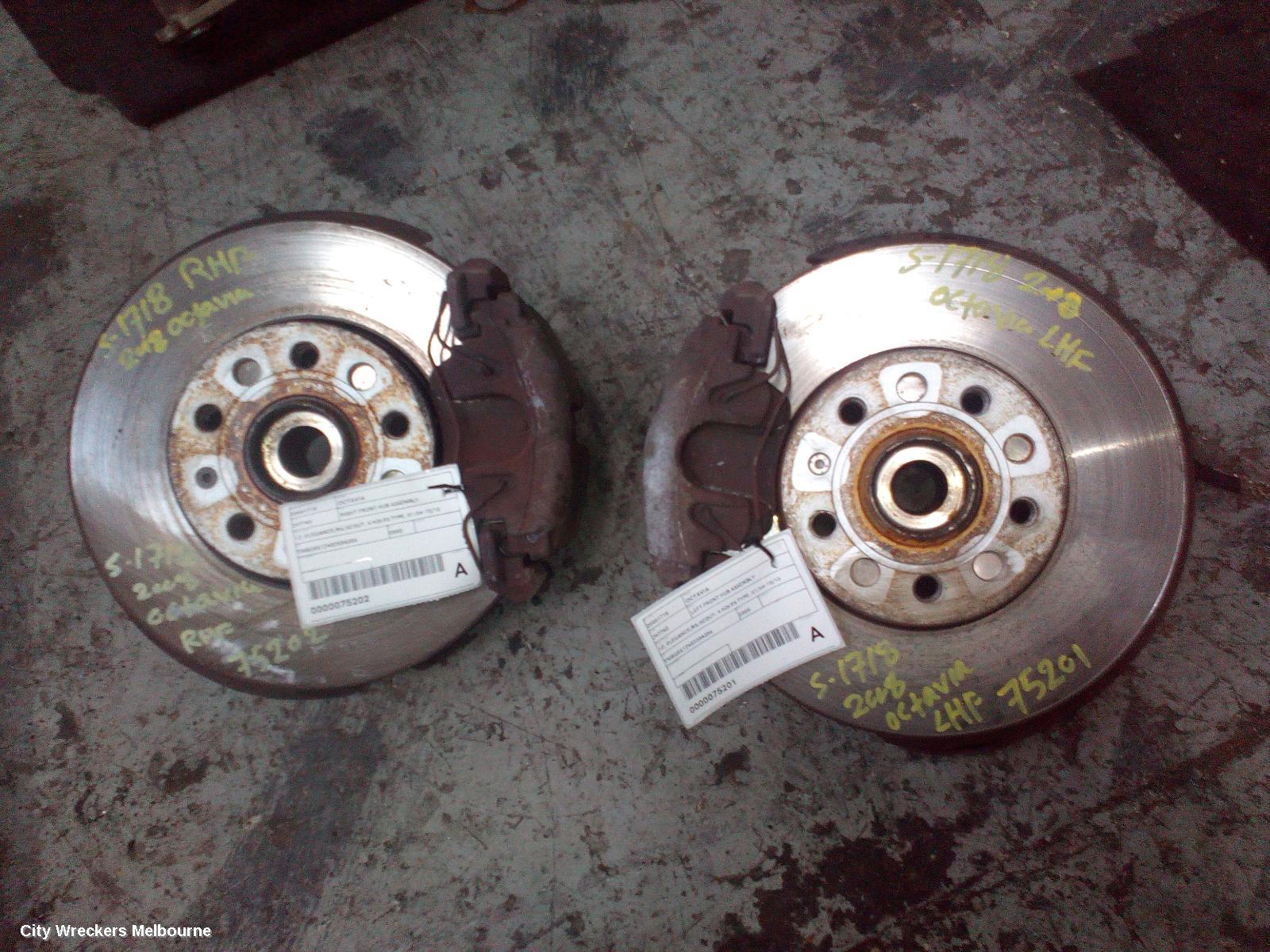 SKODA OCTAVIA LEFT FRONT HUB ASSEMBLY, 1Z, ELEGANCE/RS/SCOUT, 4 HOLES TYPE, 01/2004 - 10/2013