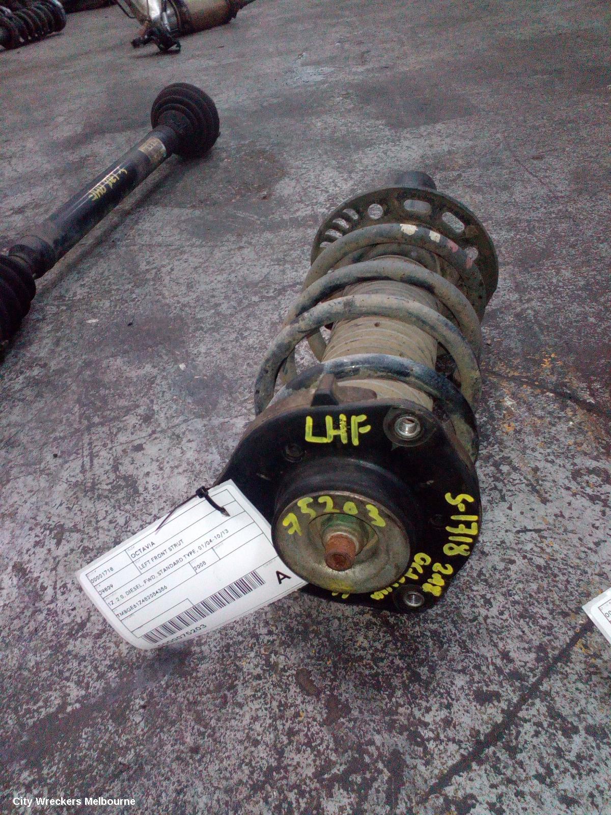 SKODA OCTAVIA LEFT FRONT STRUT, 1Z, 2.0, DIESEL, FWD, STANDARD TYPE, 01/2004 - 10/2013