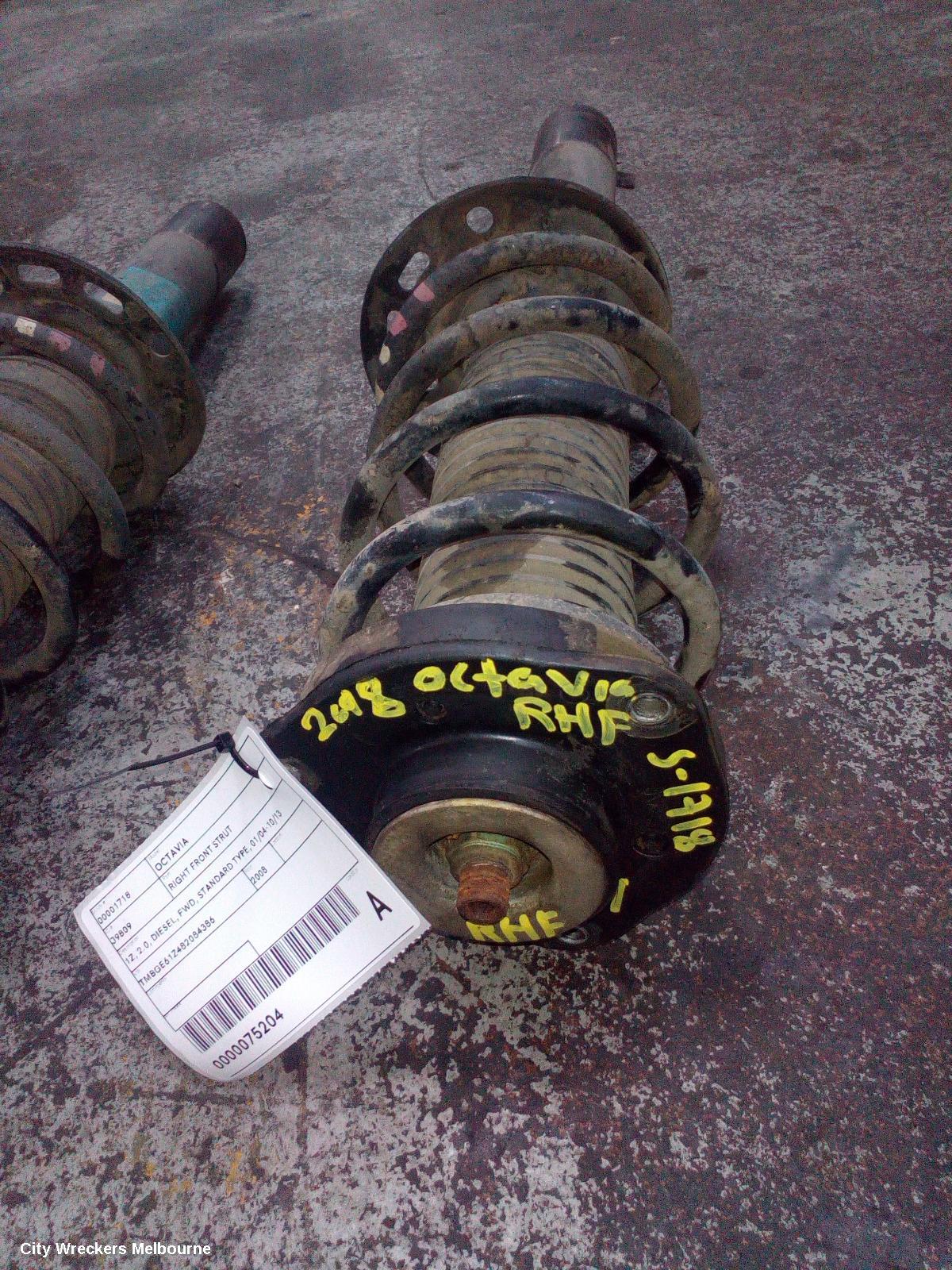 SKODA OCTAVIA RIGHT FRONT STRUT, 1Z, 2.0, DIESEL, FWD, STANDARD TYPE, 01/2004 - 10/2013