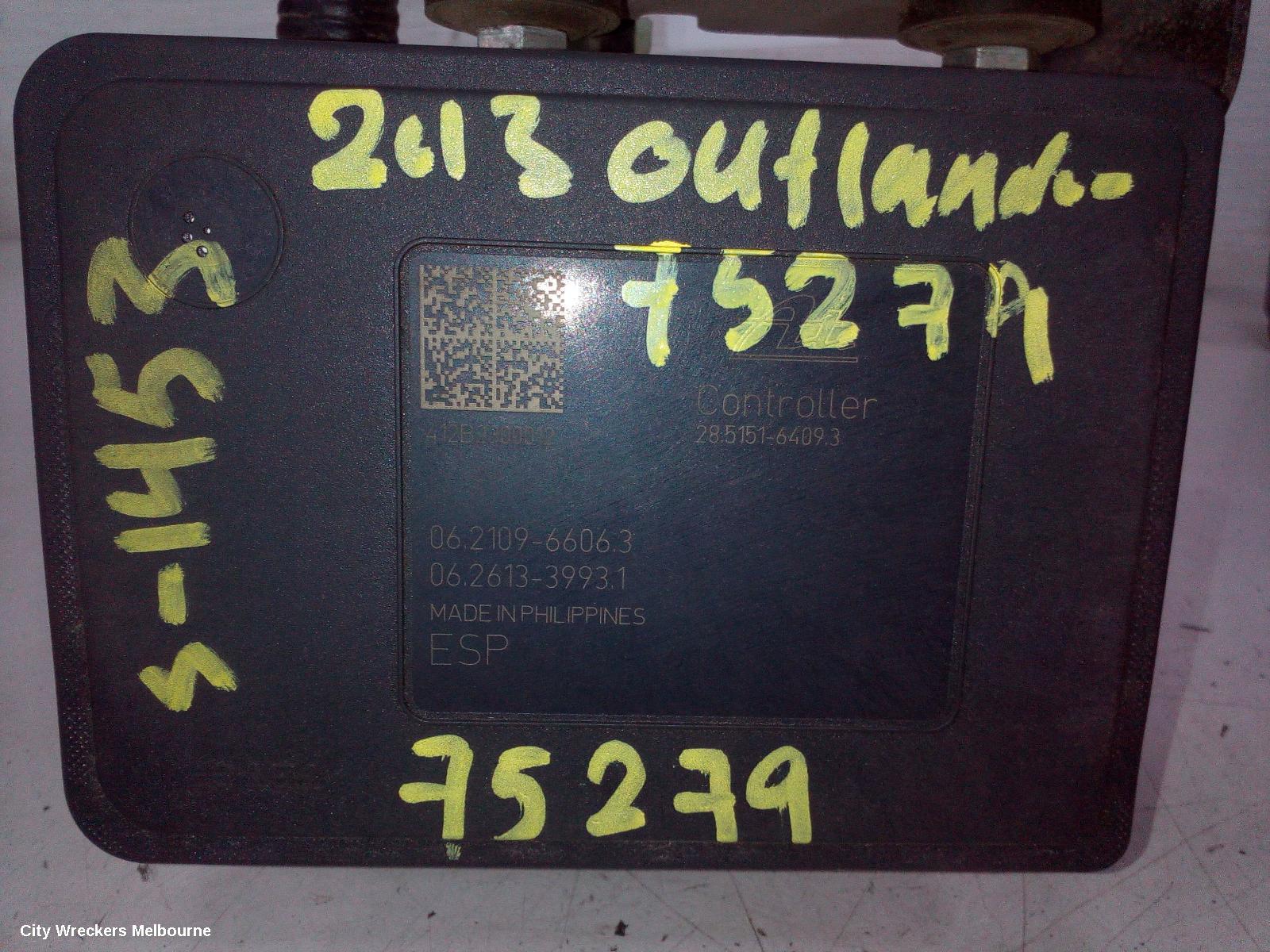 MITSUBISHI OUTLANDER ABS PUMP/MODULATOR, ZJ, P/N 4670A756, 10/2012 - 03/2015