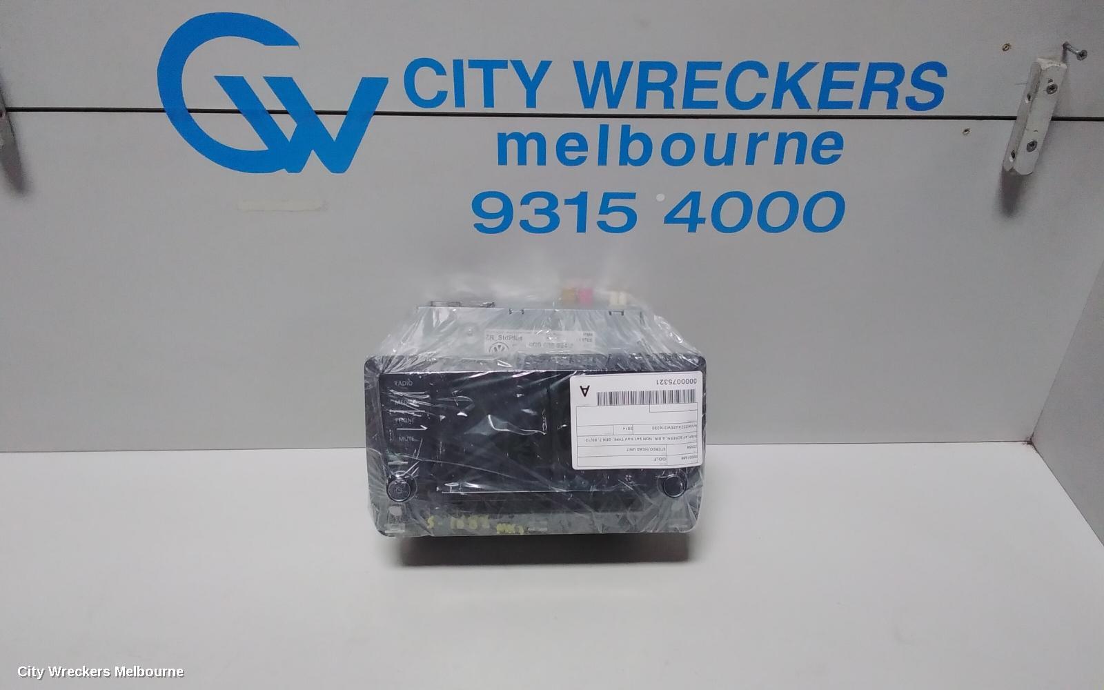 VOLKSWAGEN GOLF RADIO/CD/DVD/SAT/TV, DISPLAY SCREEN, 6.5IN, NON SAT NAV TYPE, GEN 7, 03/2013 - 03/2017