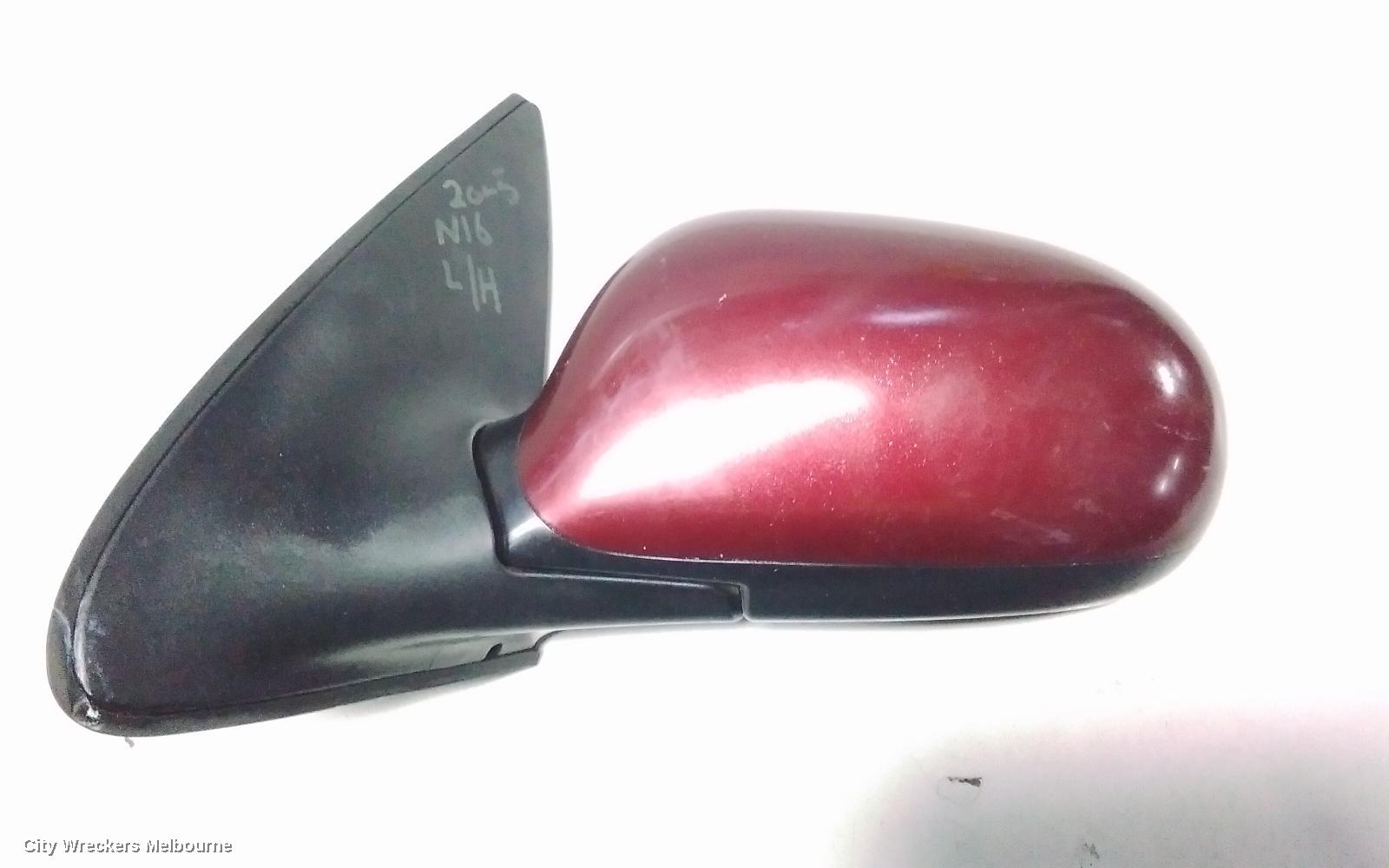 NISSAN PULSAR LEFT DOOR MIRROR, N16, SEDAN, COLOUR CODED, 07/2000 - 07/2003