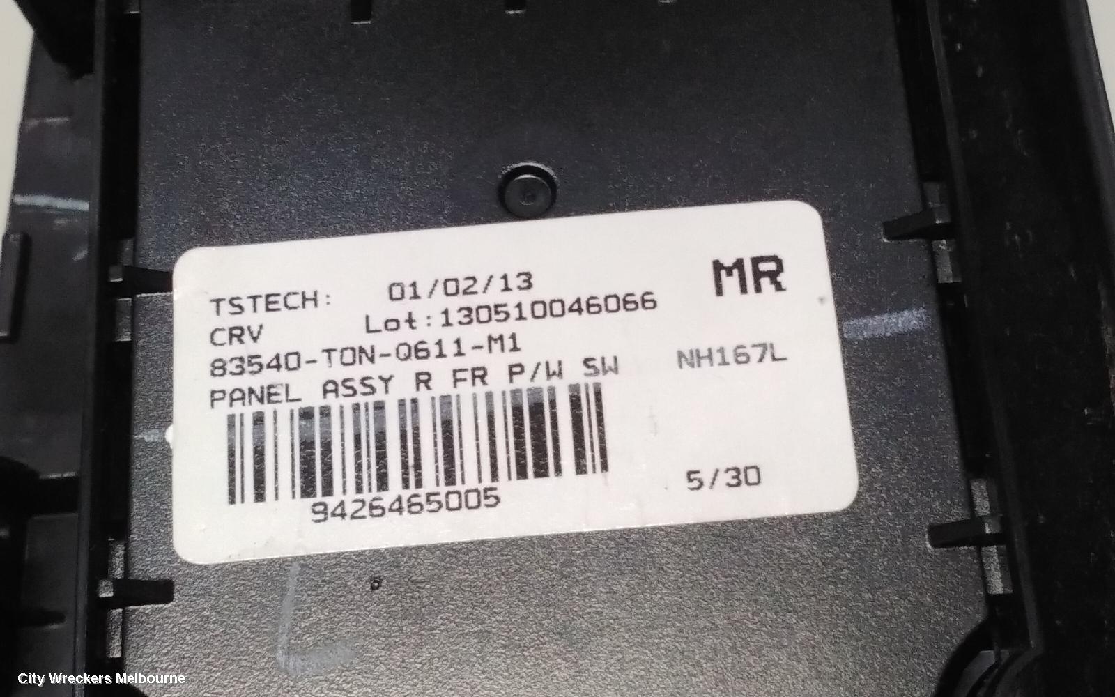 HONDA CRV PWR DR WIND SWITCH, RH FRONT (MASTER SWITCH), AUTO DOWN ALL WINDOWS, RM, 11/2012 - 04/2017