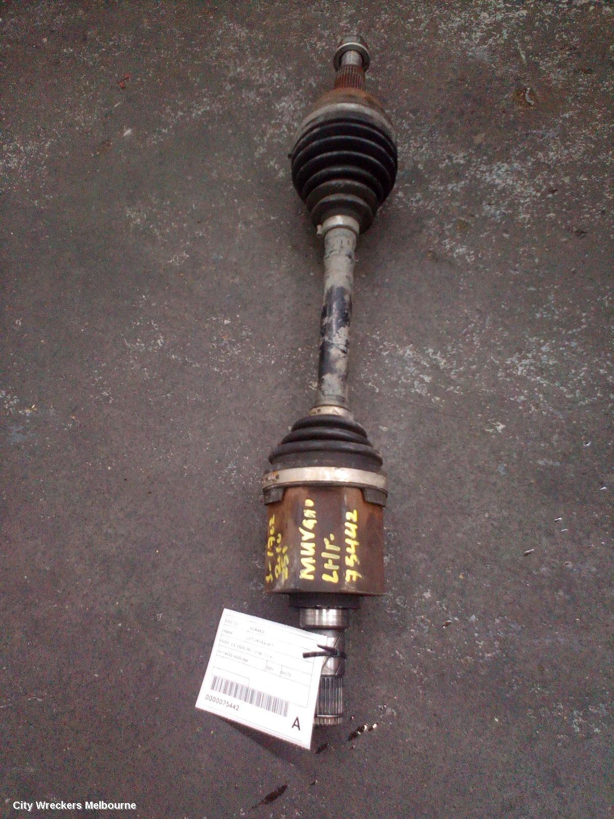 NISSAN MURANO LEFT DRIVESHAFT, FRONT, 3.5, VQ35, Z51, 12/2008 - 12/2014