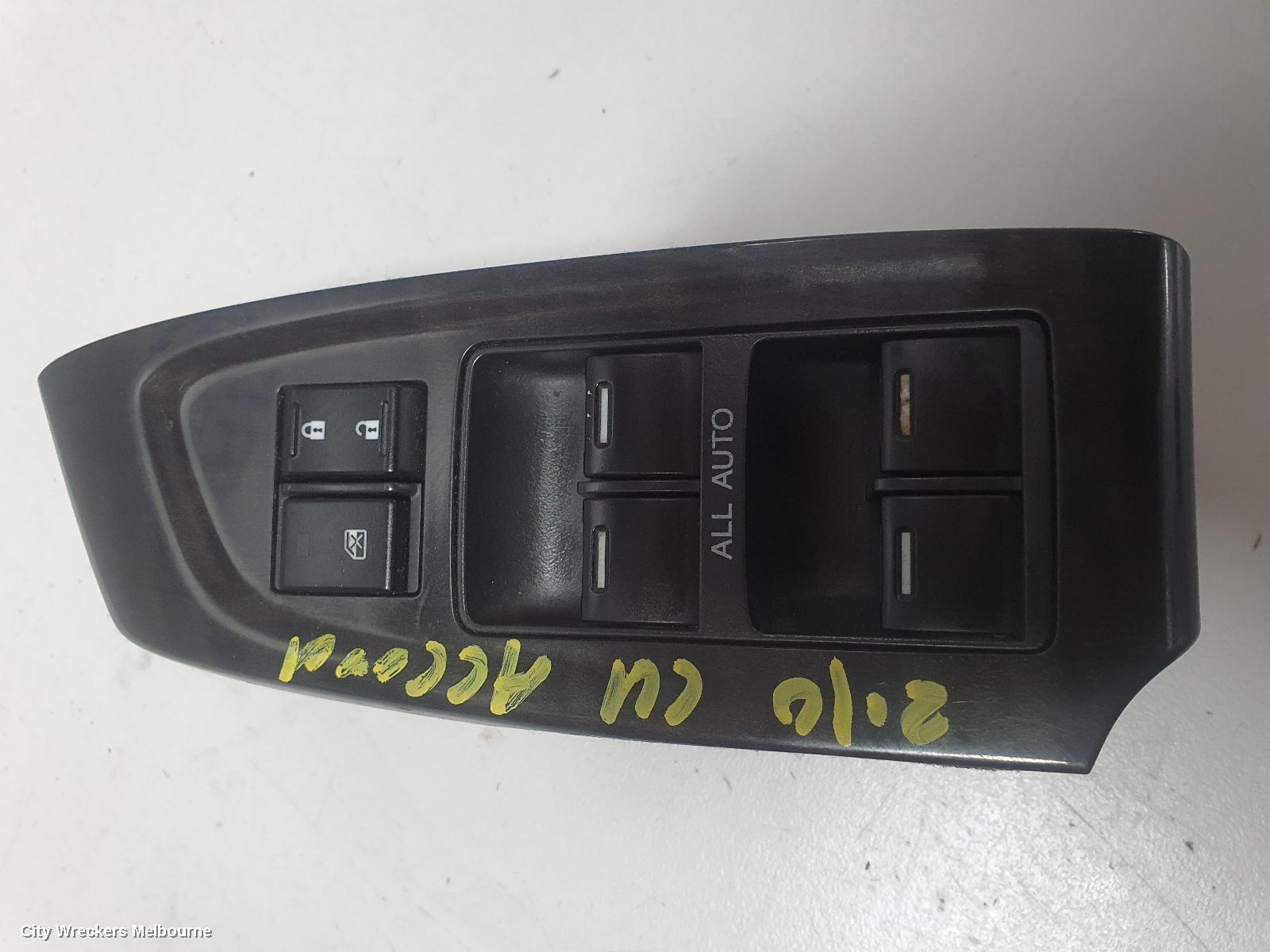 HONDA ACCORD PWR DR WIND SWITCH, RH FRONT (MASTER SWITCH), 8TH GEN, EURO (VIN JHMCU), BASE, 01/2010 - 06/2011