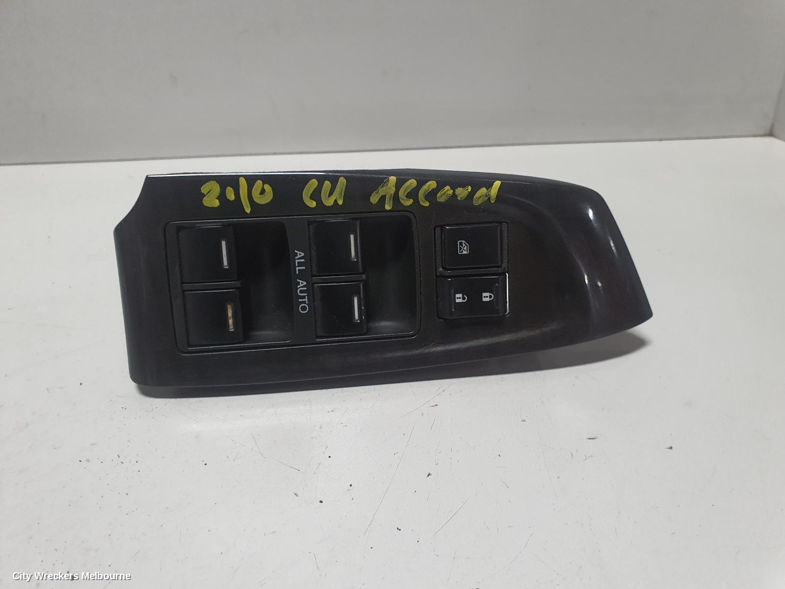 HONDA ACCORD PWR DR WIND SWITCH, RH FRONT (MASTER SWITCH), 8TH GEN, EURO (VIN JHMCU), BASE, 01/2010 - 06/2011