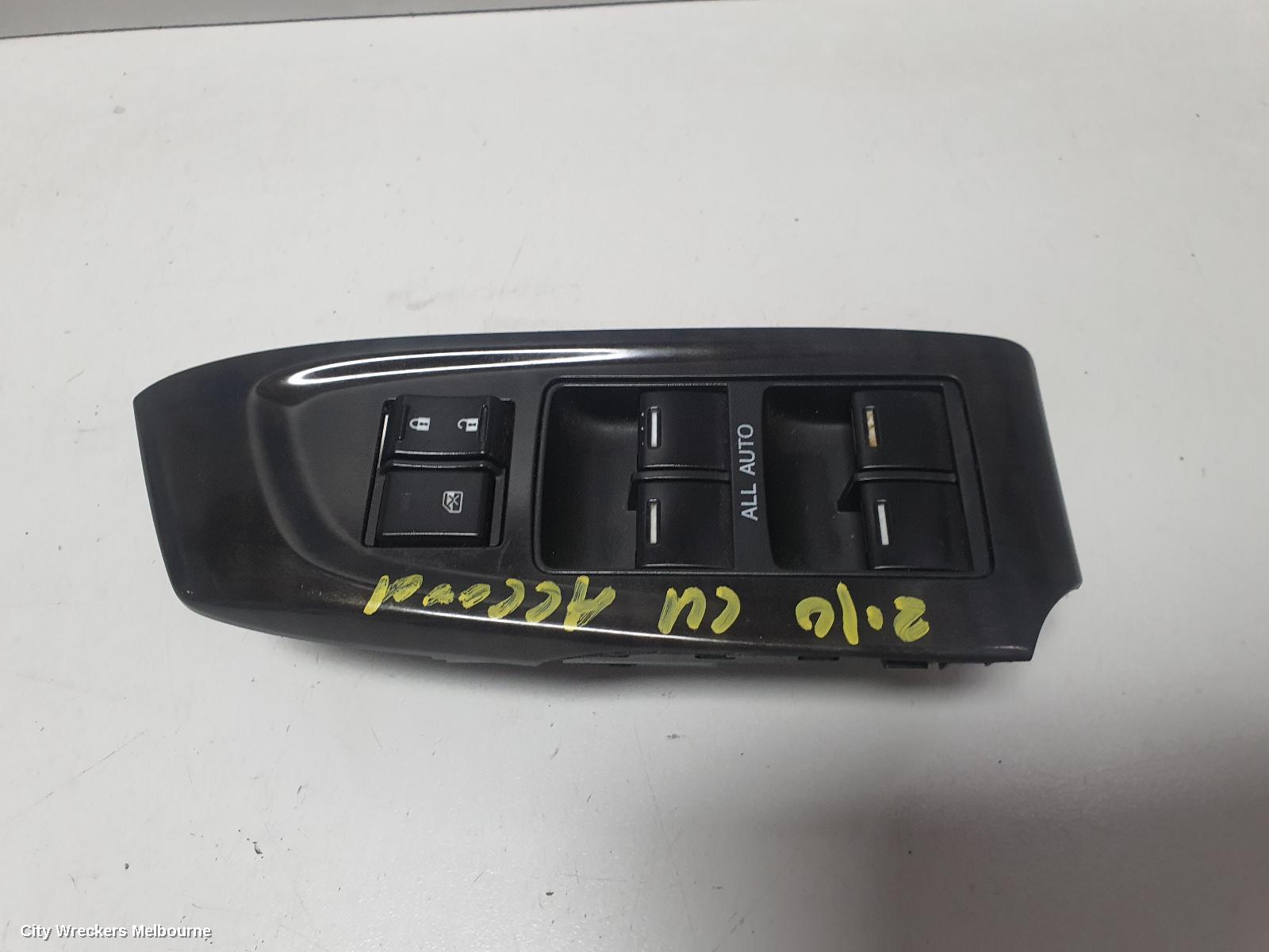 HONDA ACCORD PWR DR WIND SWITCH, RH FRONT (MASTER SWITCH), 8TH GEN, EURO (VIN JHMCU), BASE, 01/2010 - 06/2011