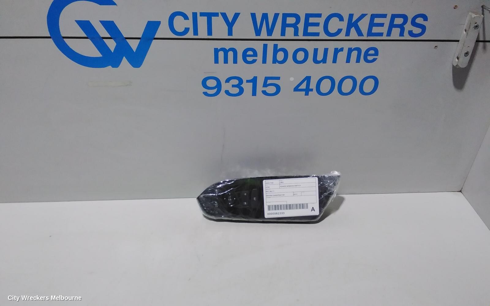 HONDA CRV PWR DR WIND SWITCH, RH FRONT (MASTER SWITCH), W/ AUTO DOWN ON RHF ONLY, RW, 05/2017 - 08/2023