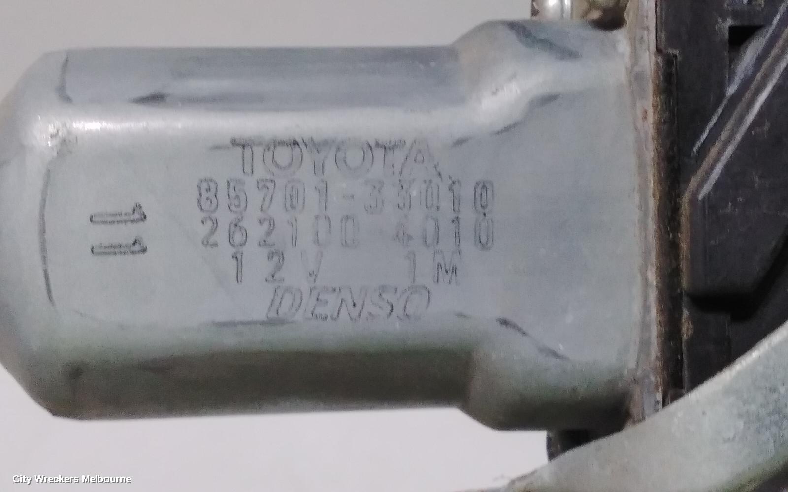 TOYOTA AURION RIGHT FRONT WINDOW REG/MOTOR, POWER, GSV40R, 10/2006 - 03/2012