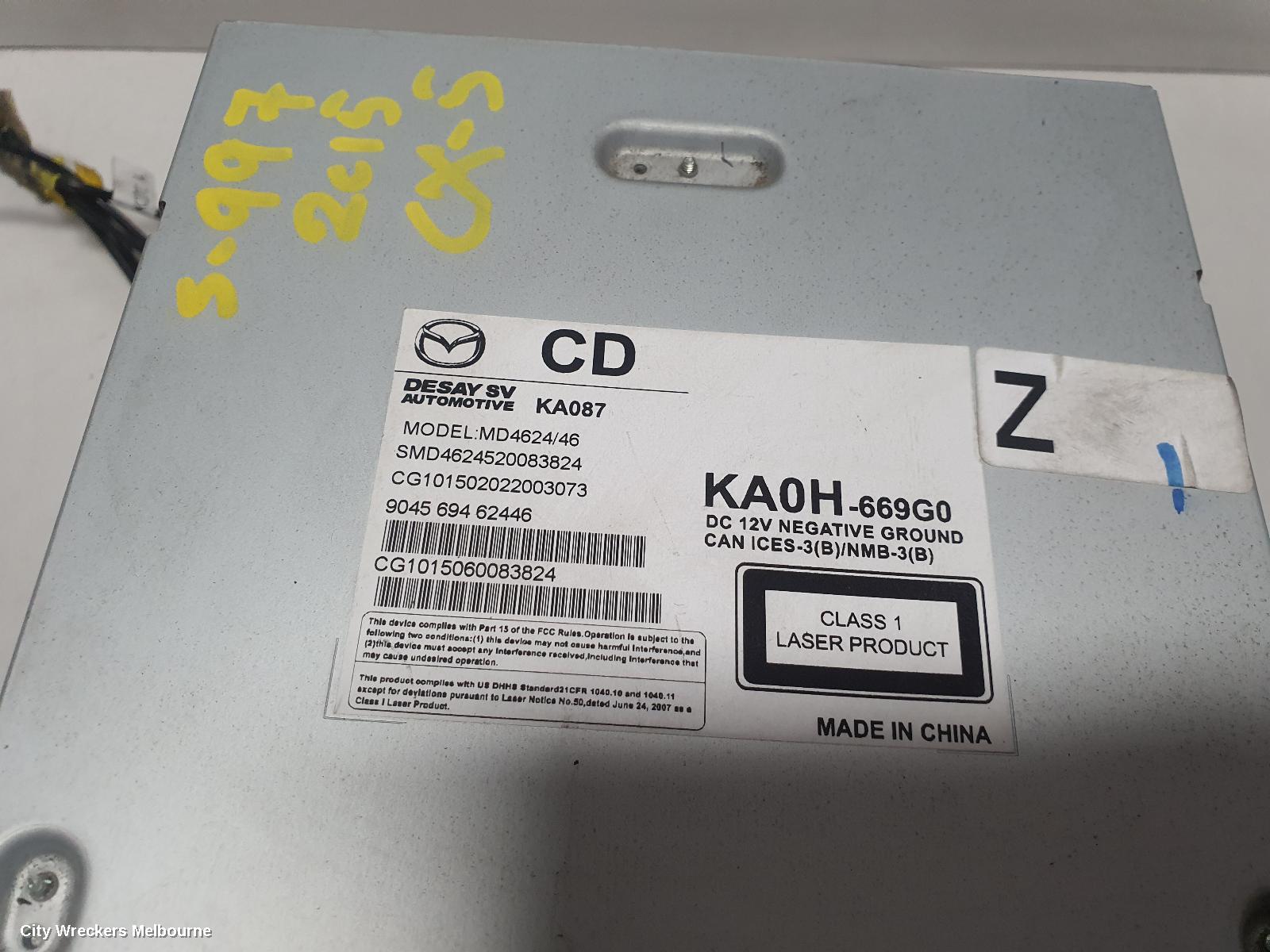 MAZDA CX5 RADIO/CD/DVD/SAT/TV, TOUCH SCREEN, 7IN, KE, 01/2015 - 12/2016