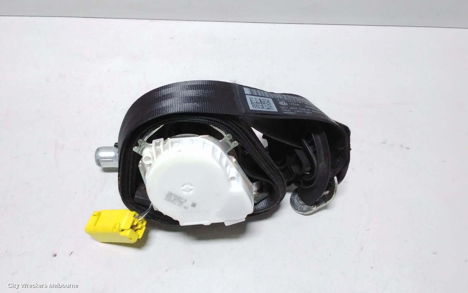 VOLKSWAGEN PASSAT SEATBELT/STALK, LH FRONT, SEAT BELT ONLY, 3C/MK6 B7, 09/2010 - 05/2015
