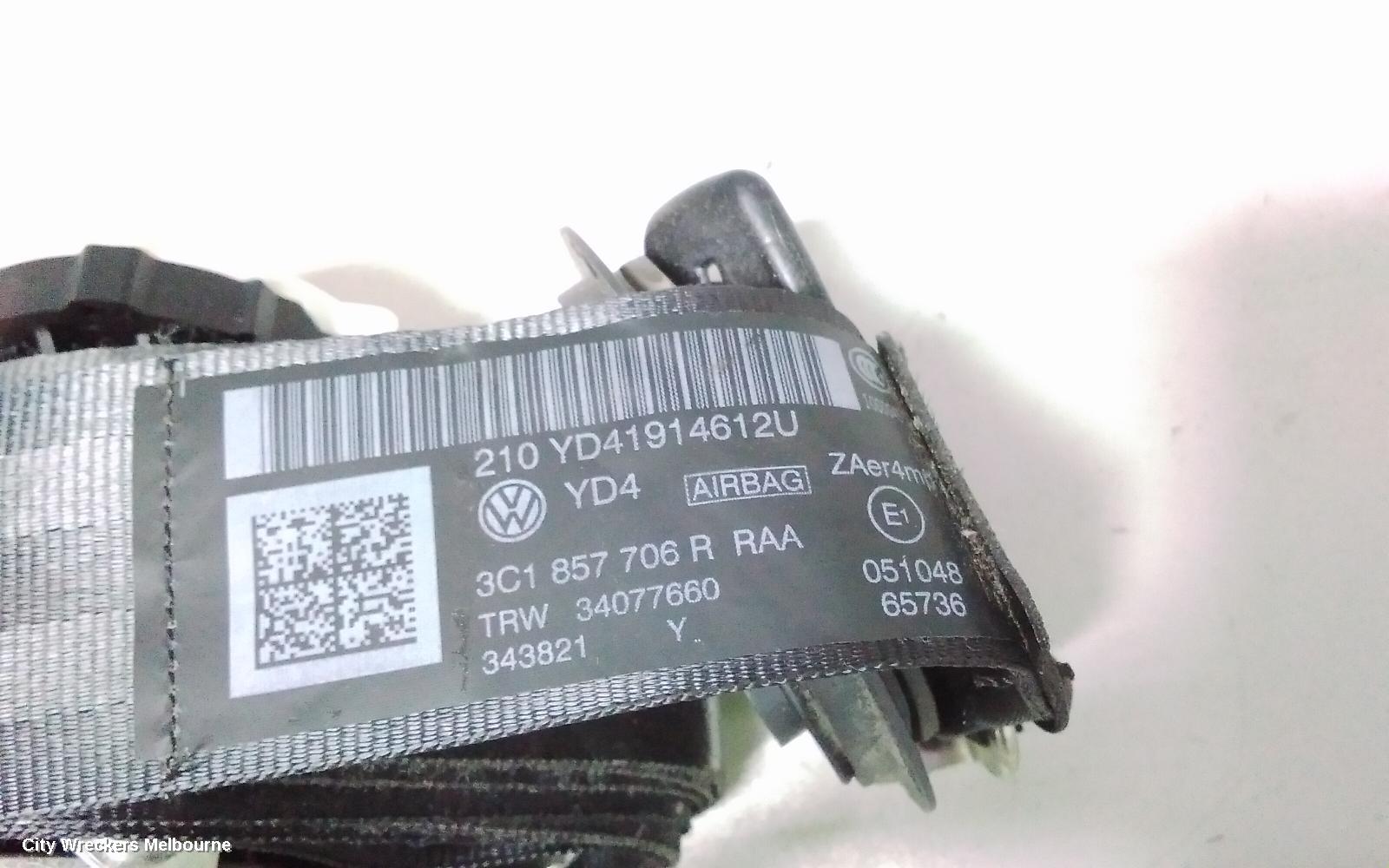 VOLKSWAGEN PASSAT SEATBELT/STALK, LH FRONT, SEAT BELT ONLY, 3C/MK6 B7, 09/2010 - 05/2015