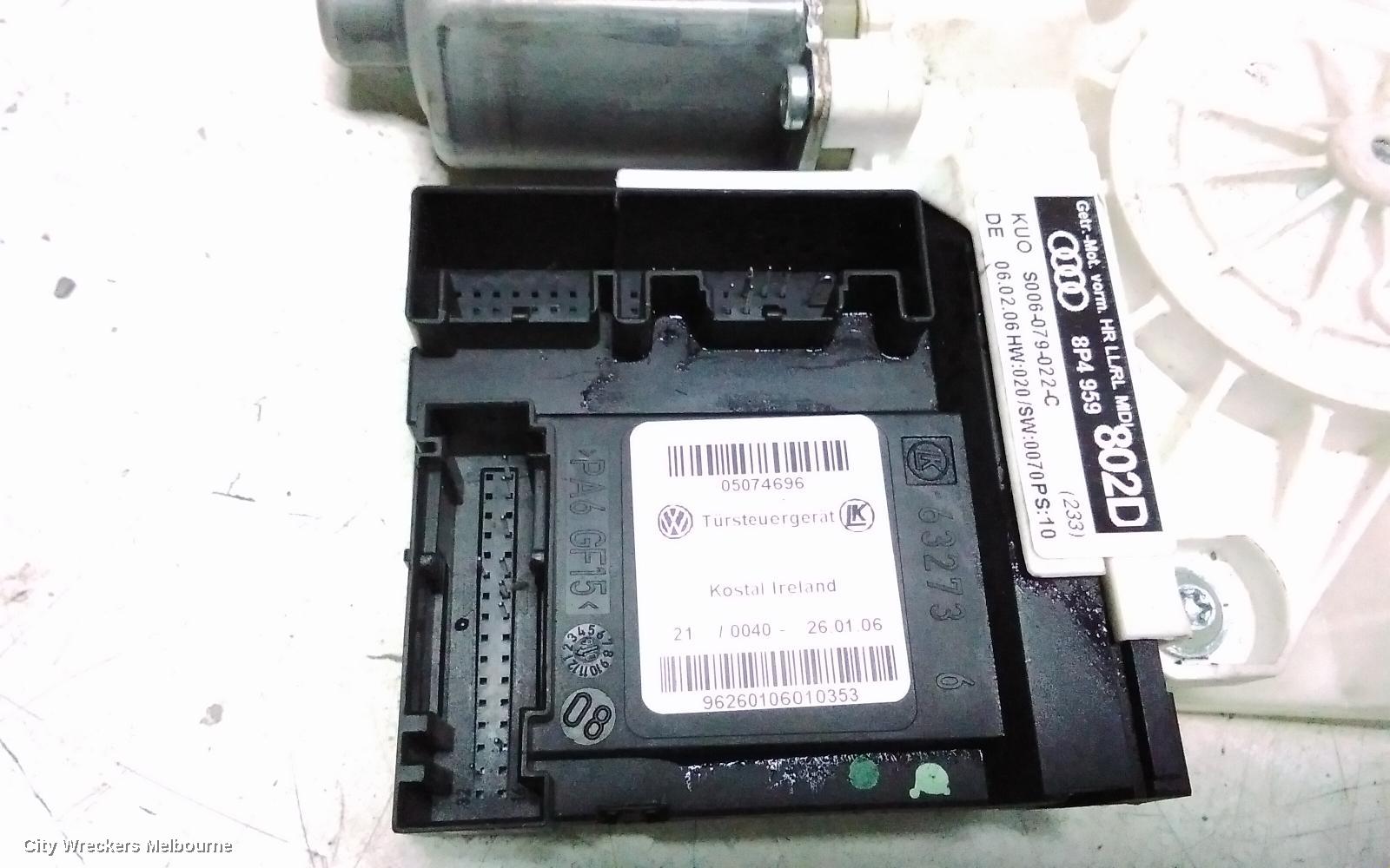 AUDI A3 RIGHT REAR WND REG/MOTOR, 8P, 5DR HATCH, 06/2004 - 04/2013