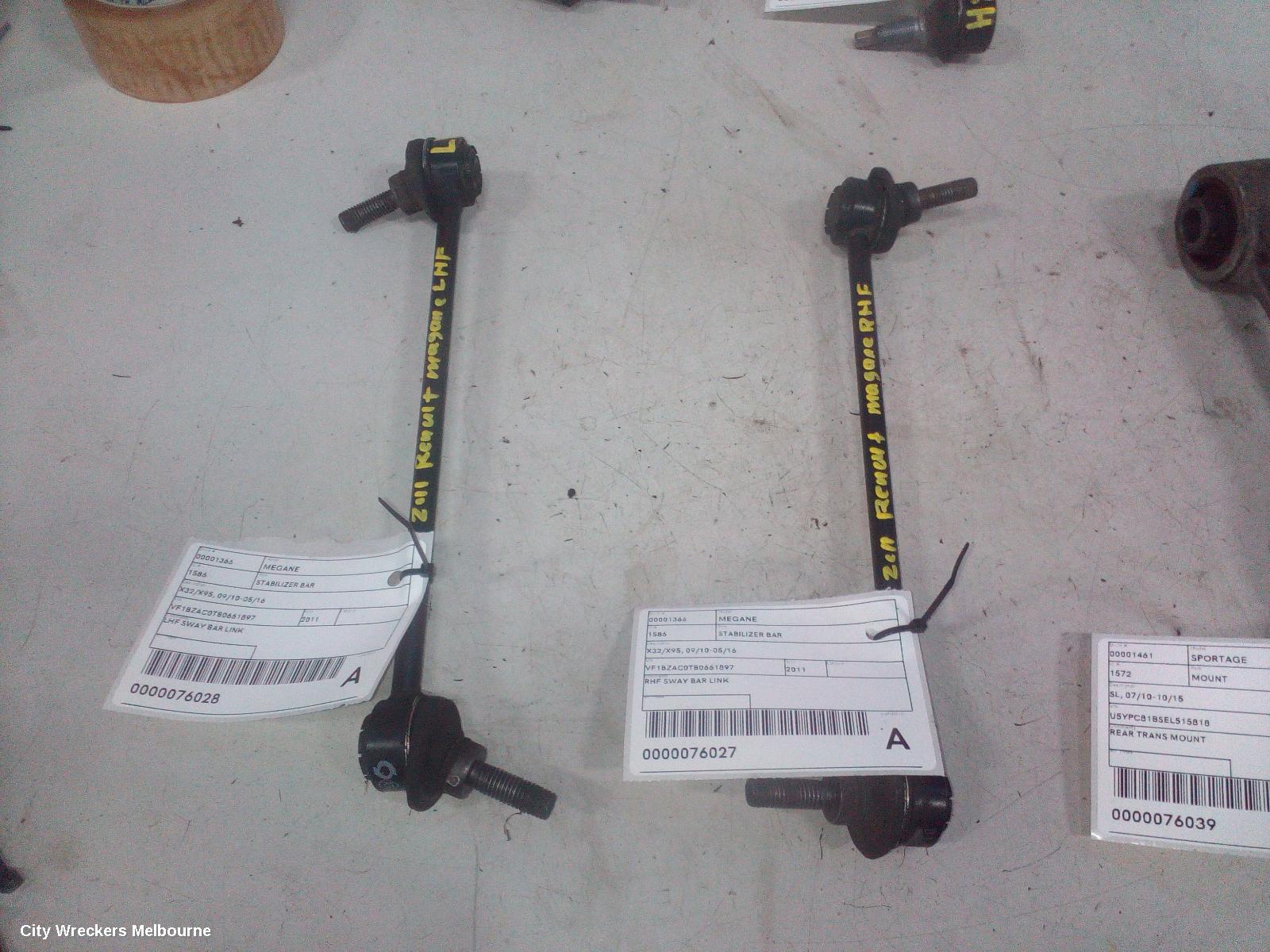 RENAULT MEGANE STABILISER BAR, X32/X95, 09/2010 - 05/2016