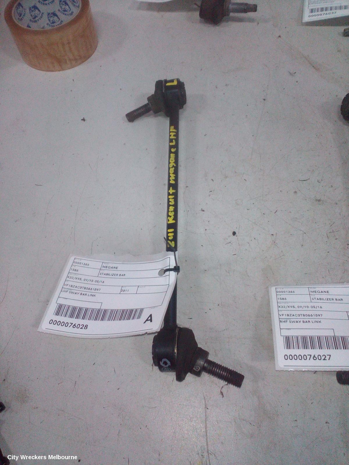 RENAULT MEGANE STABILISER BAR, X32/X95, 09/2010 - 05/2016