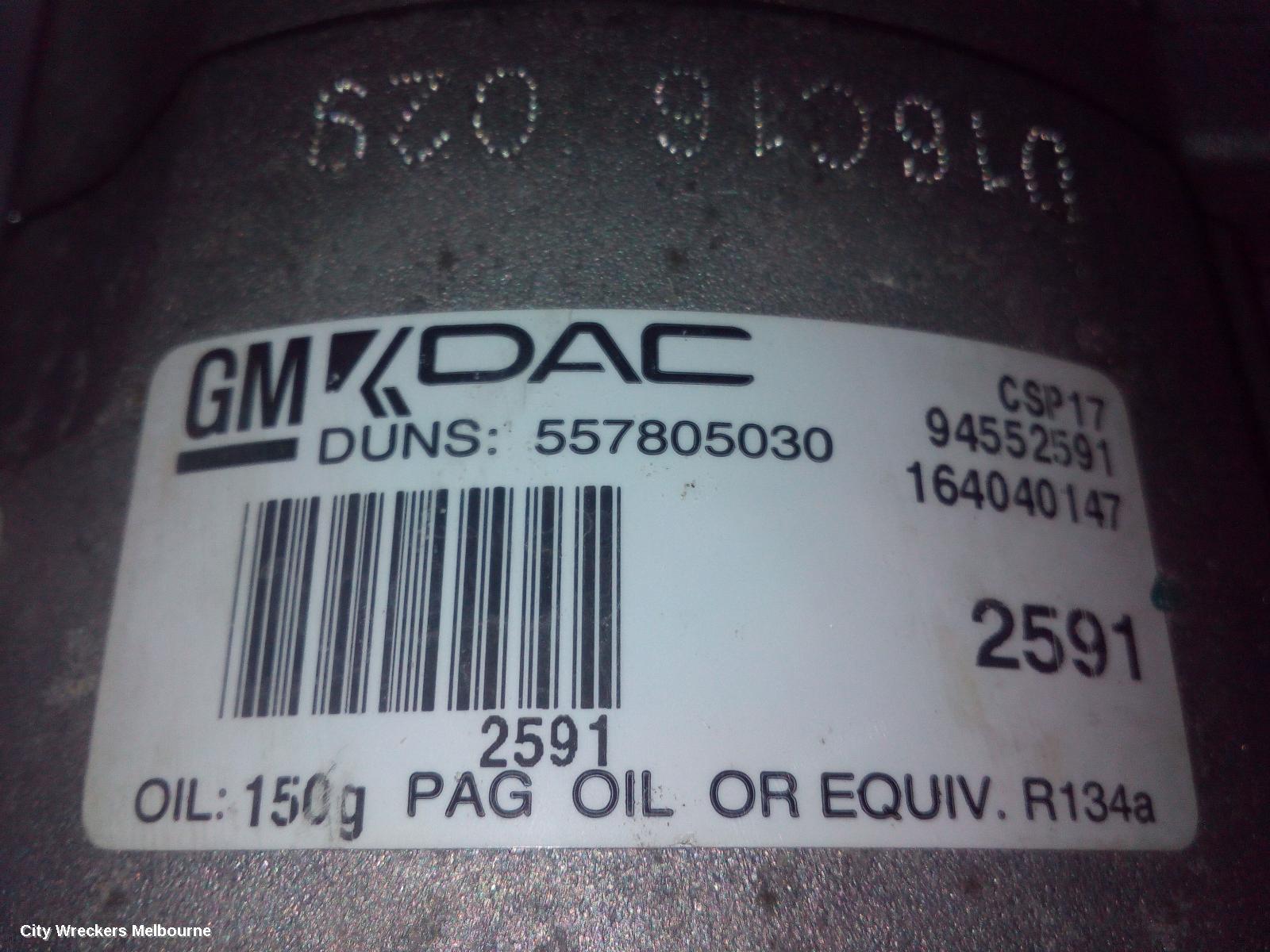 HOLDEN CAPTIVA A/C COMPRESSOR, CG, 3.0, PETROL, 01/2011 - 06/2018