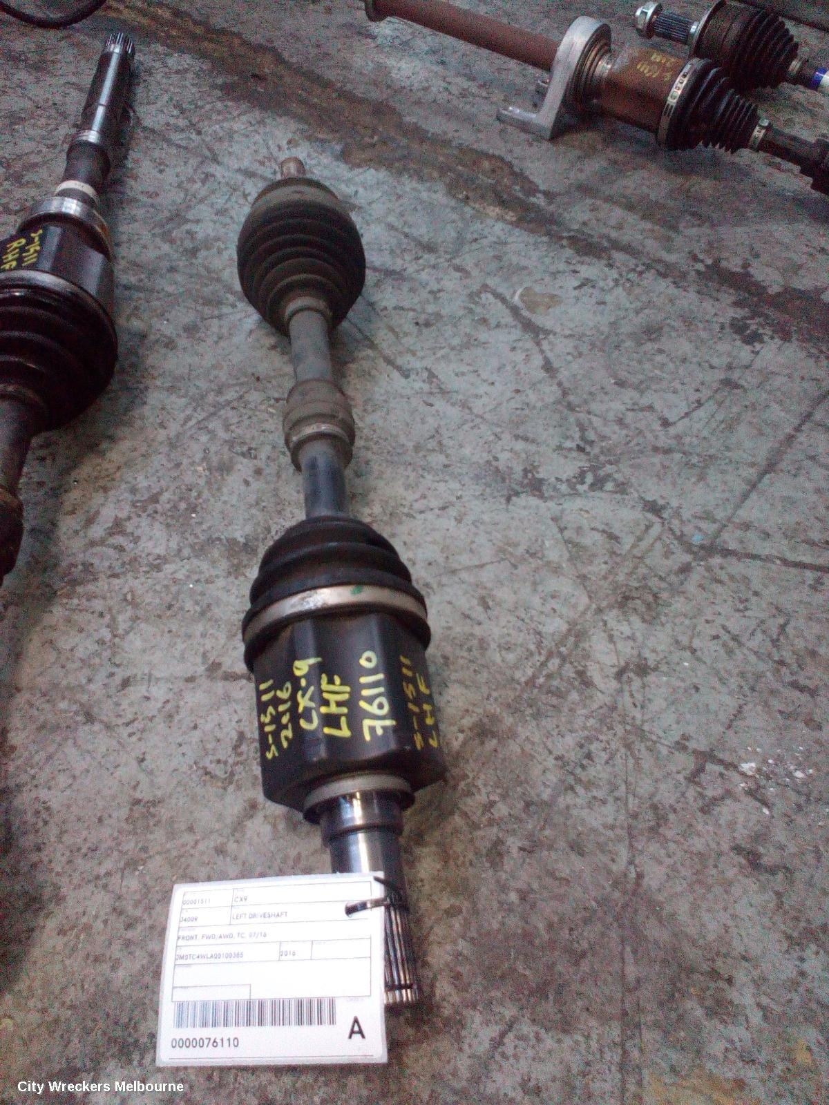 MAZDA CX9 LEFT DRIVESHAFT, FRONT, FWD/AWD, TC, 07/2016 ONWARDS
