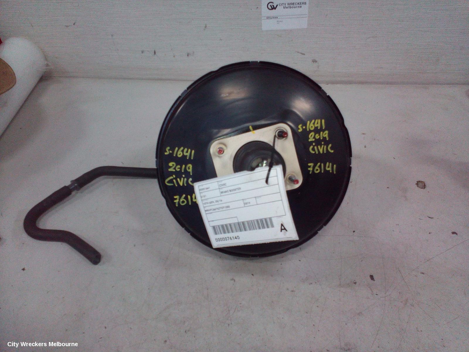 HONDA CIVIC BRAKE BOOSTER, 10TH GEN, PETROL, 1.8, 05/2016 - 08/2021