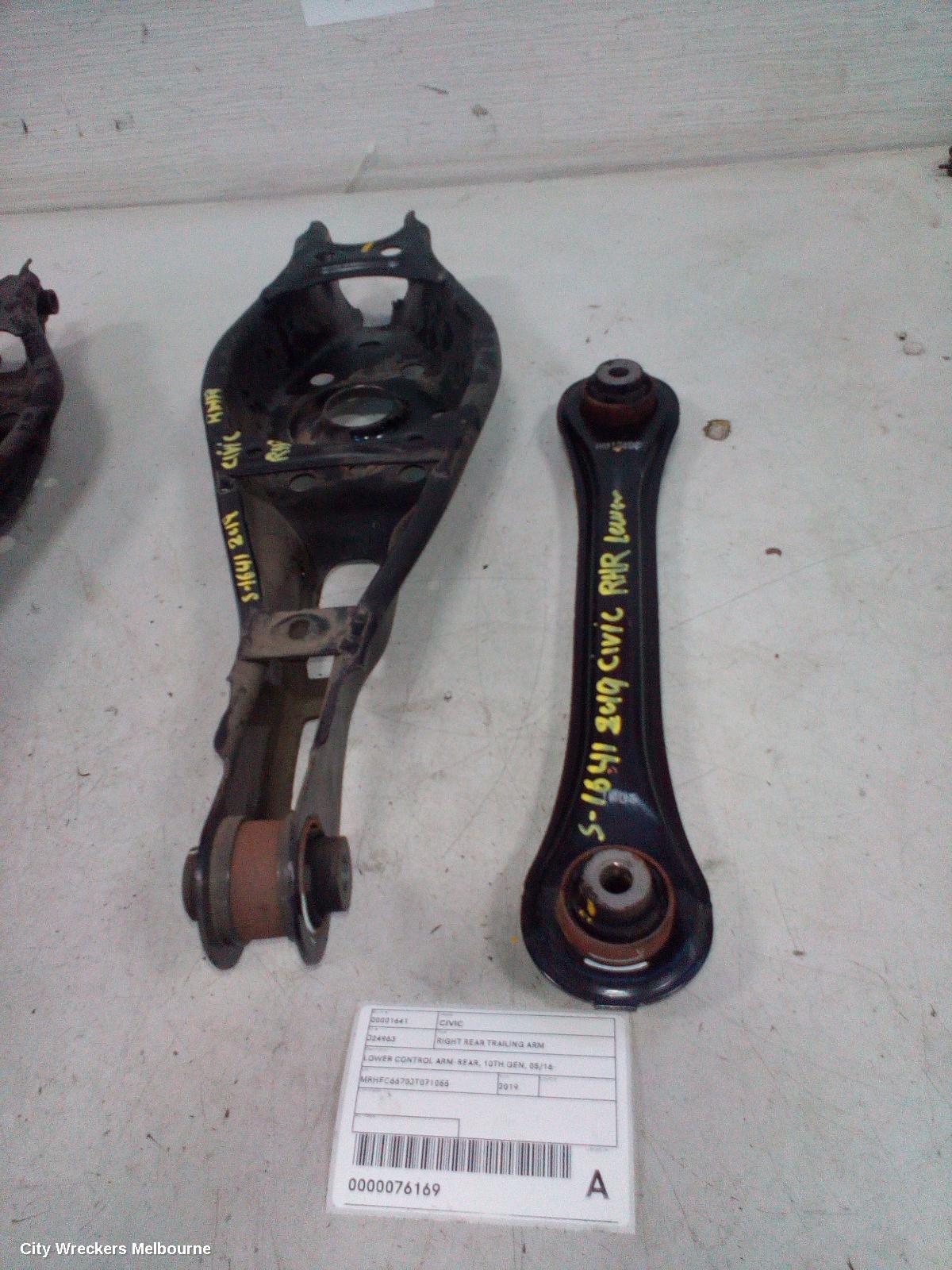 HONDA CIVIC RIGHT REAR TRAILING ARM, LOWER CONTROL ARM-REAR, 10TH GEN, 05/2016 ONWARDS