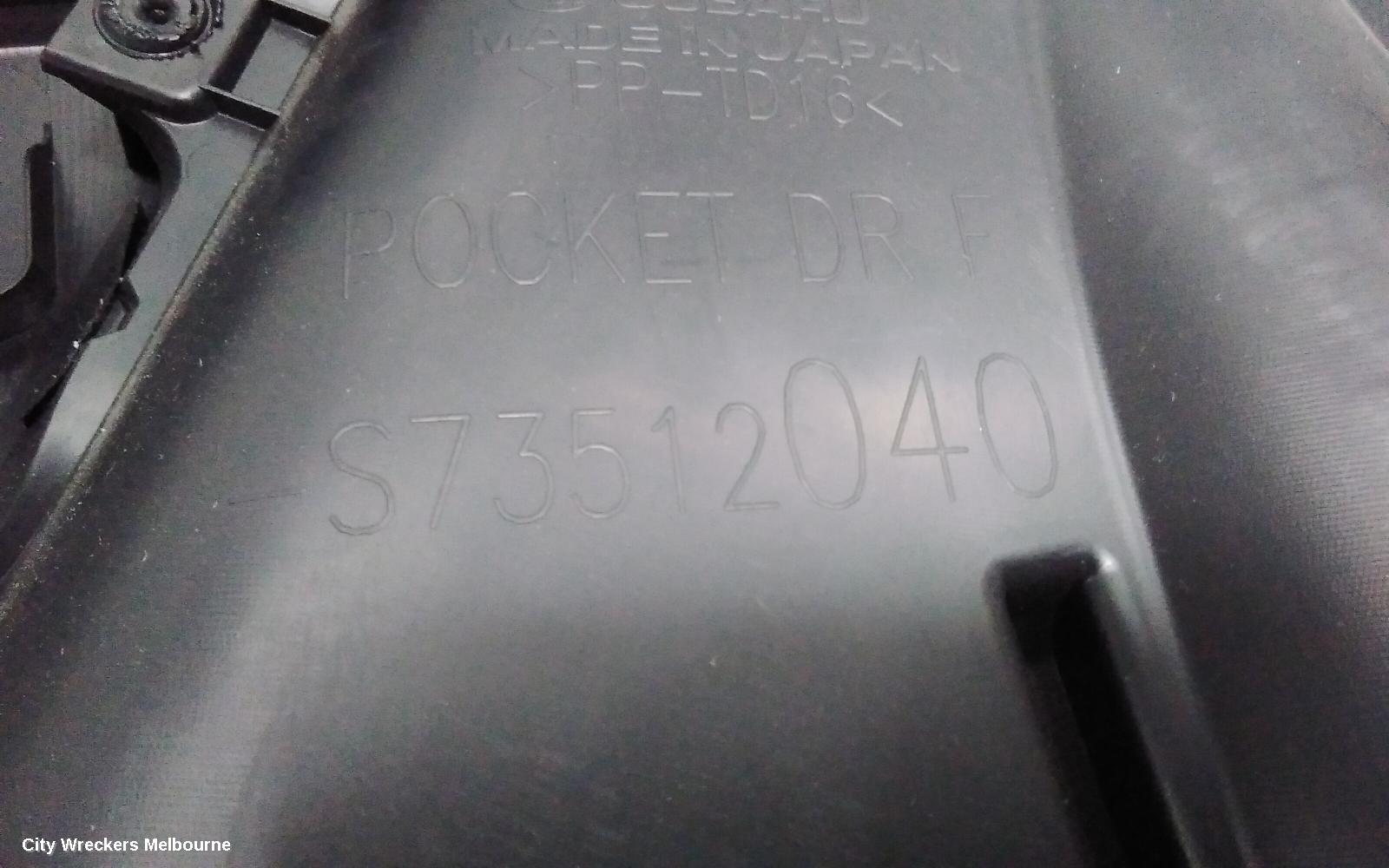 SUBARU IMPREZA DOOR TRIM, RH FRONT, G5, LEATHER, 11/2016 ONWARDS