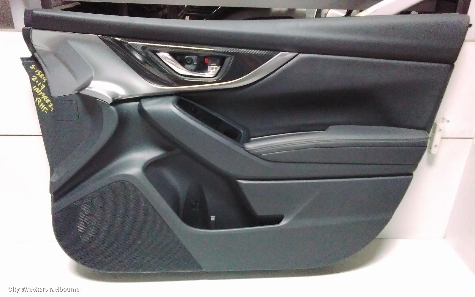 SUBARU IMPREZA DOOR TRIM, RH FRONT, G5, LEATHER, 11/2016 ONWARDS