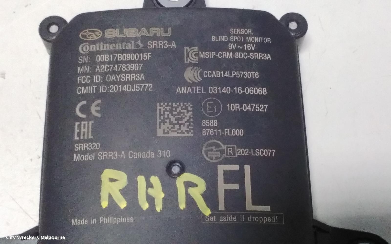 SUBARU IMPREZA ECU, BLIND SPOT MONITOR SENSOR (RH REAR), G5, 11/2016 ONWARDS