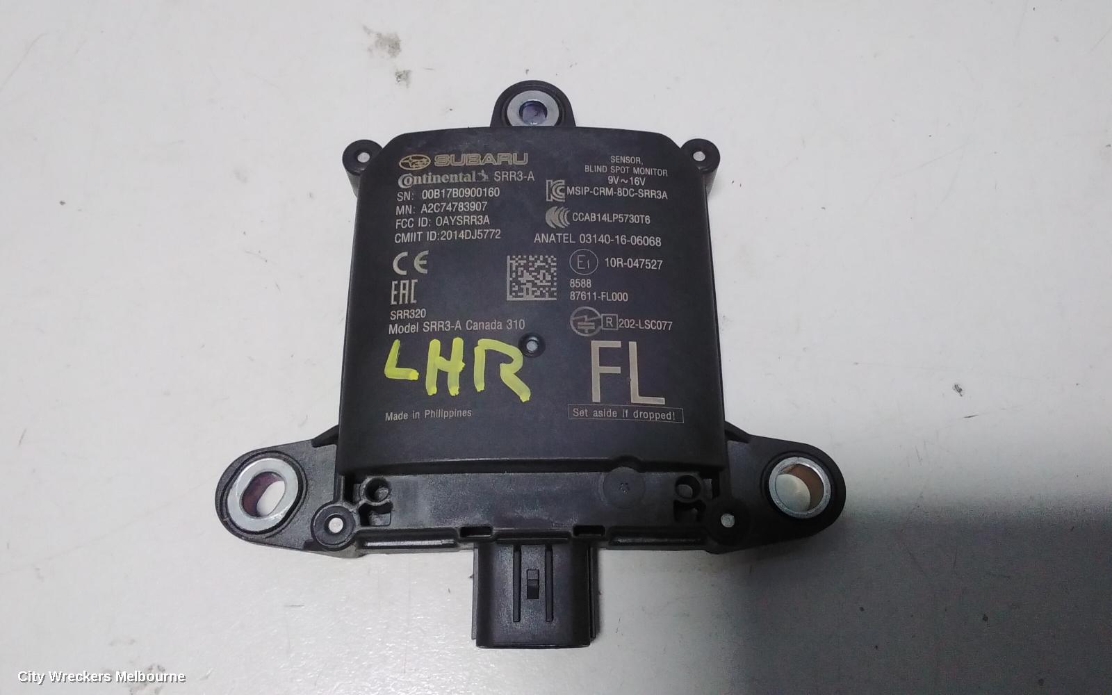 SUBARU IMPREZA ECU, BLIND SPOT MONITOR SENSOR (LH REAR), G5, 11/2016 ONWARDS