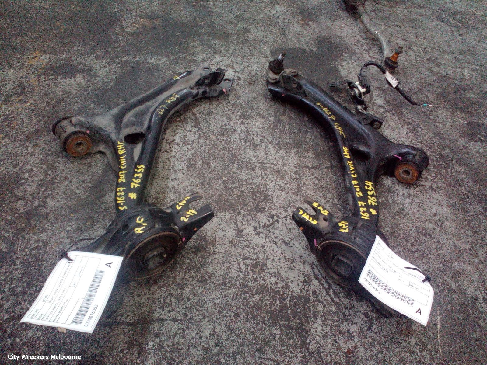 HONDA CIVIC LEFT FRONT LOWER CONTROL ARM, 10TH GEN, HATCH, TYPE R, 06/2017 ONWARDS